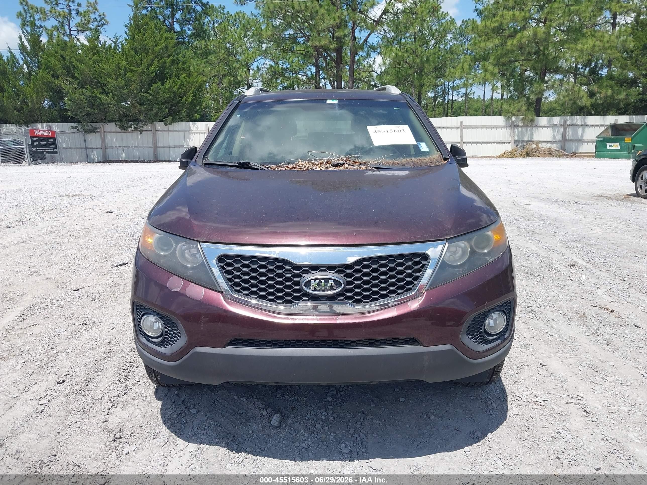 2013 Kia Sorento Lx Purple vin: 5XYKT3A64DG388127