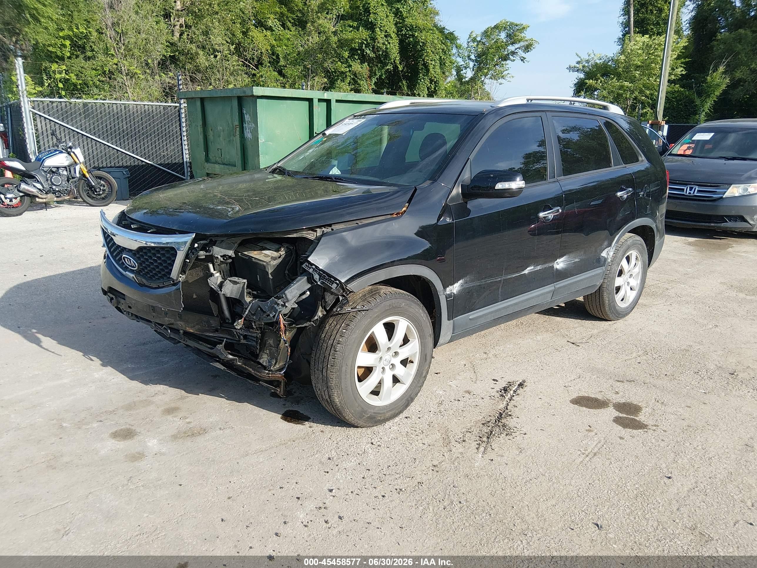 2013 Kia Sorento Lx Черный vin: 5XYKT3A64DG423426