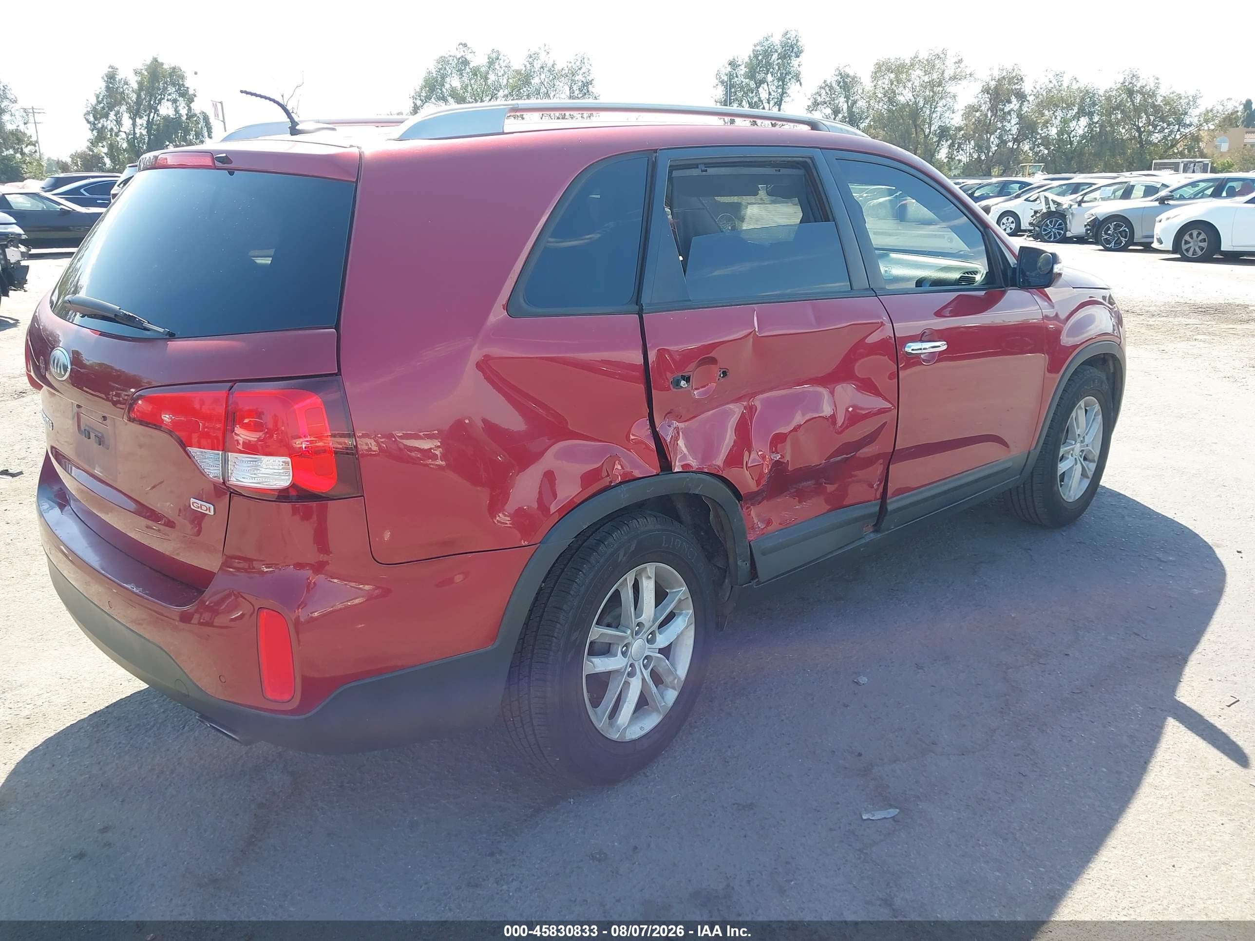 2014 Kia Sorento Lx Red vin: 5XYKT3A64EG435061