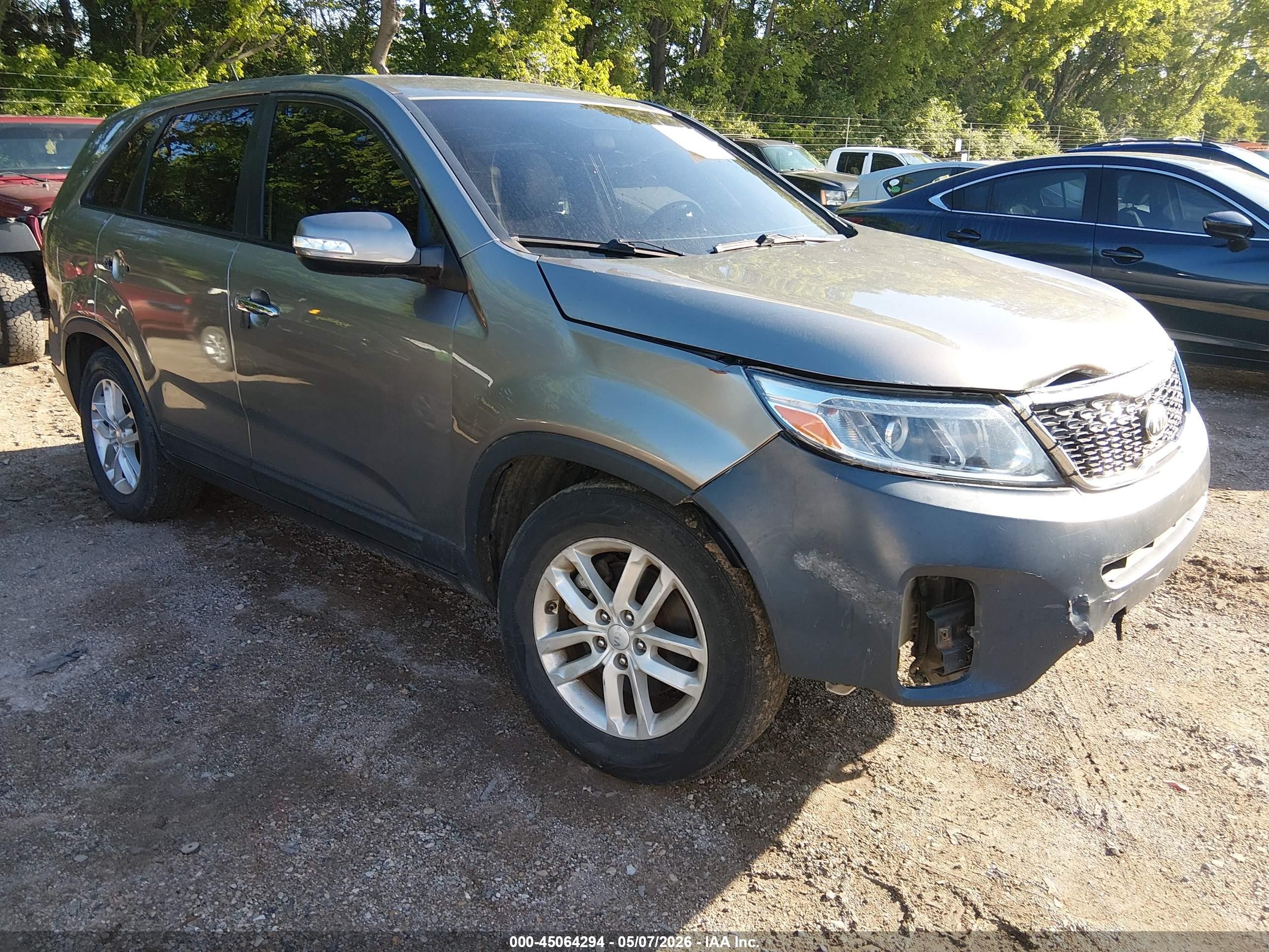 2014 Kia Sorento Lx Gray vin: 5XYKT3A64EG462356