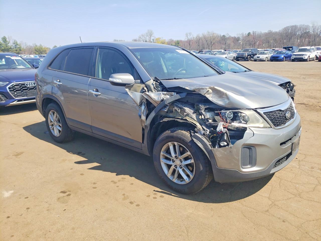 2014 Kia Sorento Lx Gray vin: 5XYKT3A64EG506775