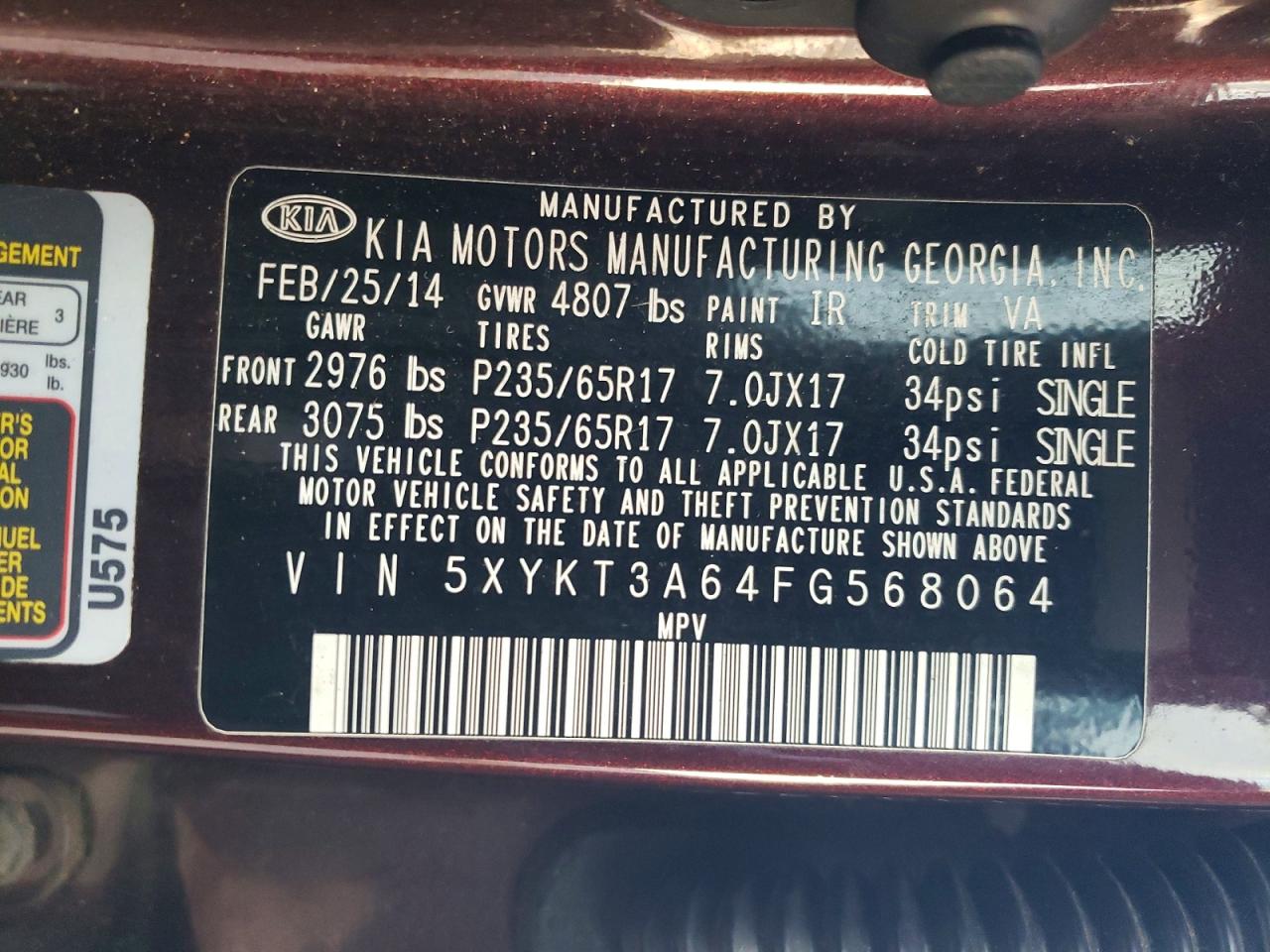 2015 Kia Sorento Lx Brown vin: 5XYKT3A64FG568064