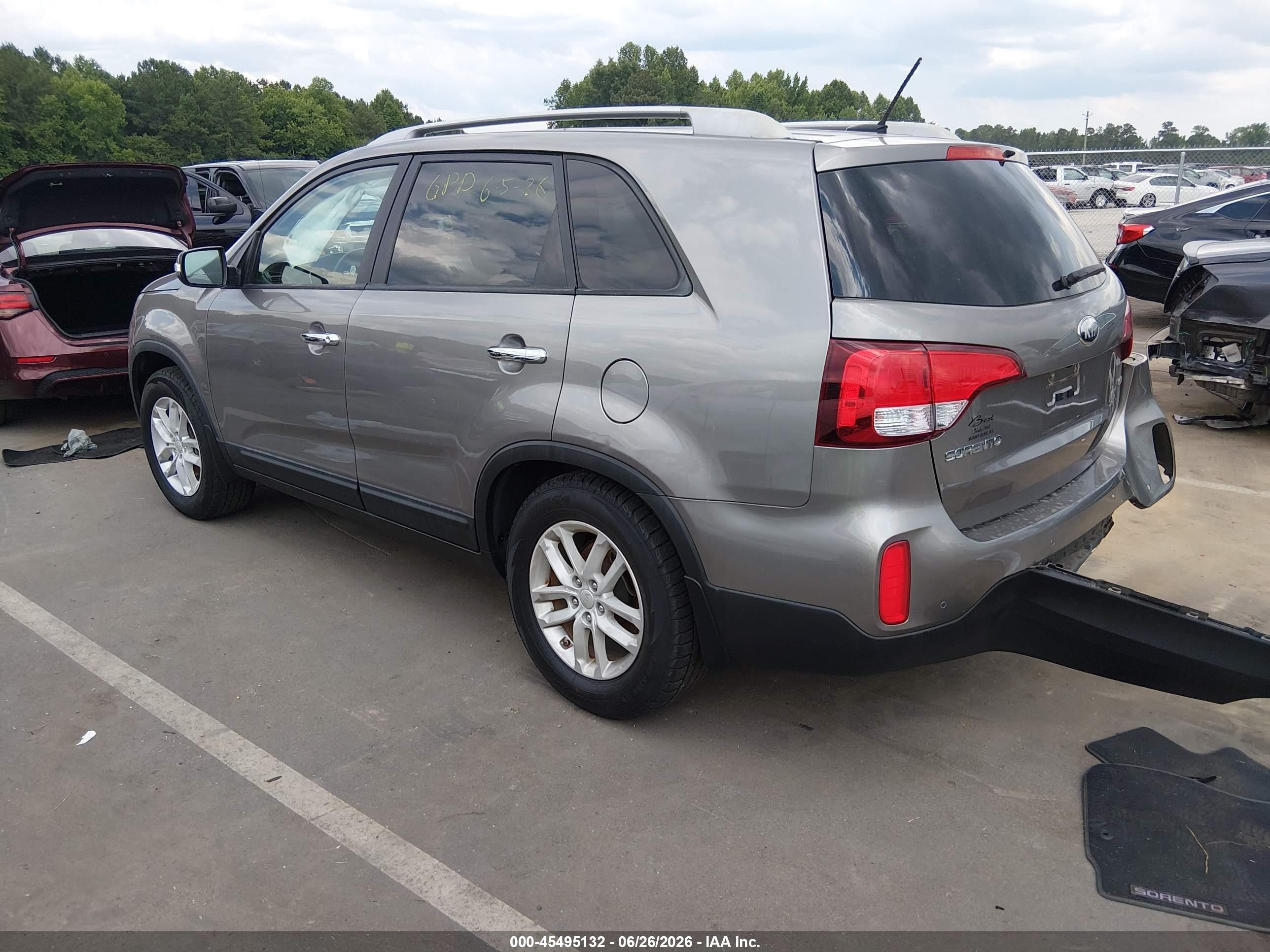 2015 Kia Sorento Lx Gray vin: 5XYKT3A64FG615139