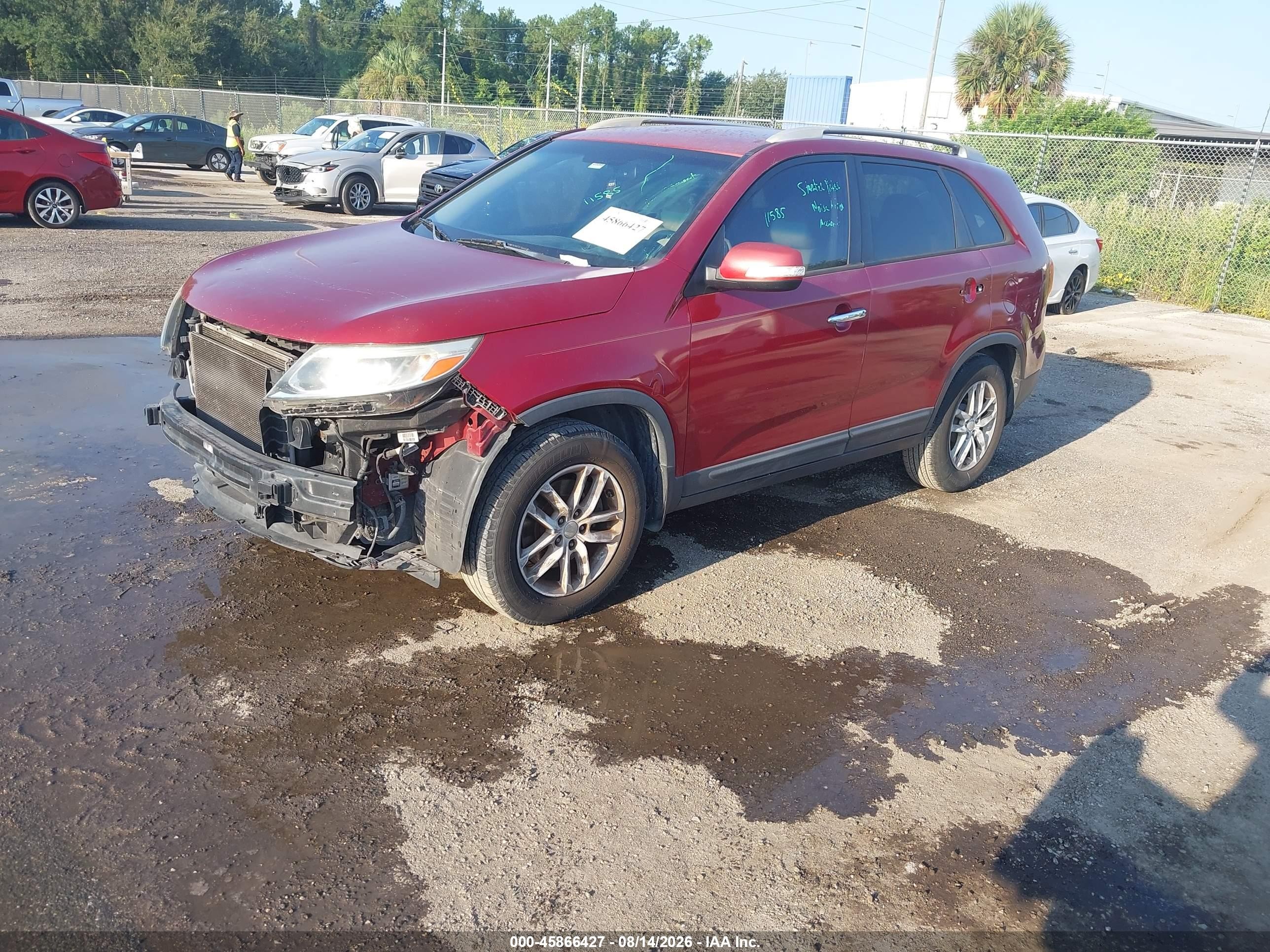 2015 Kia Sorento Lx Red vin: 5XYKT3A64FG642857