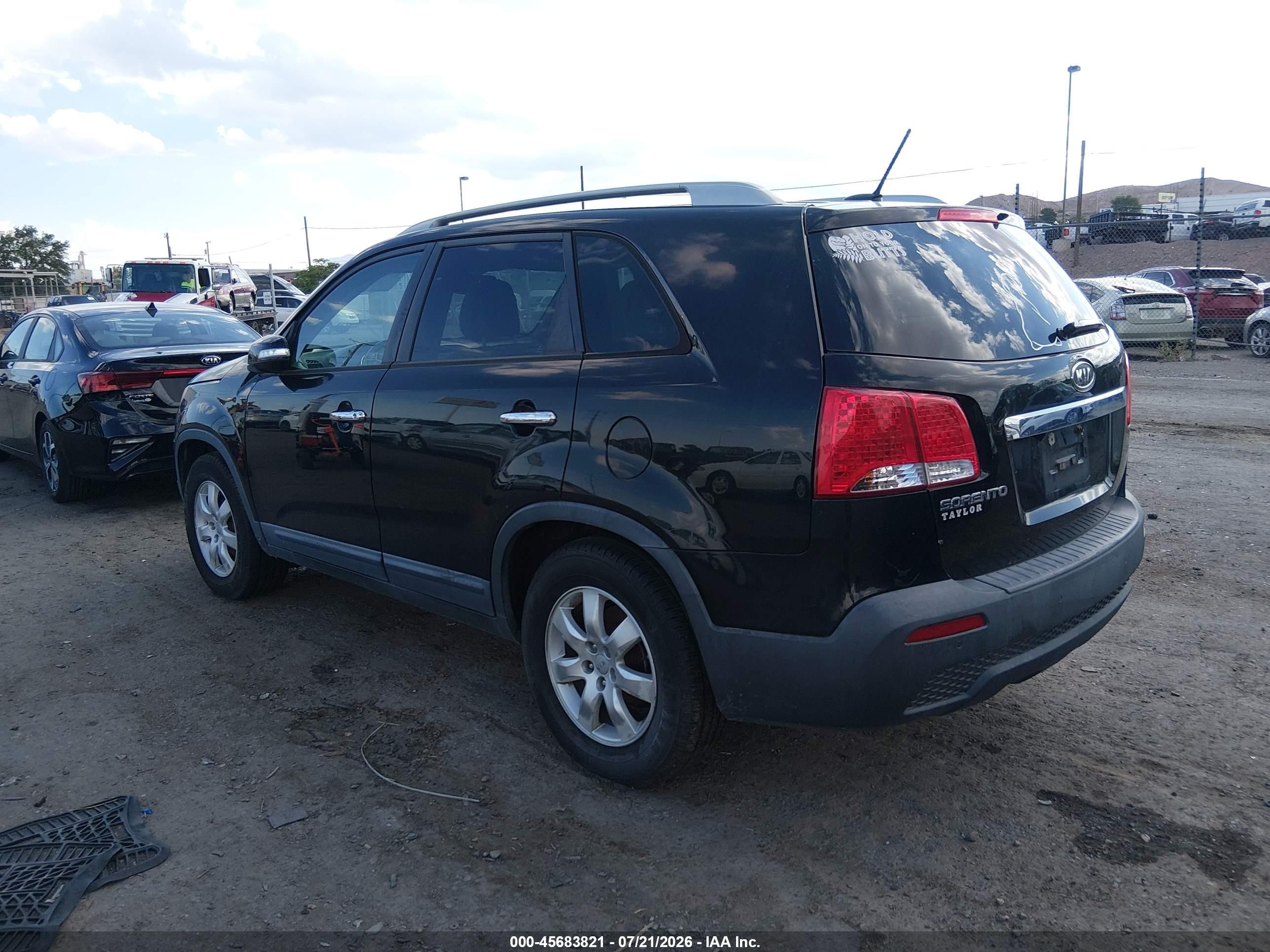 2012 Kia Sorento Lx Black vin: 5XYKT3A65CG239028