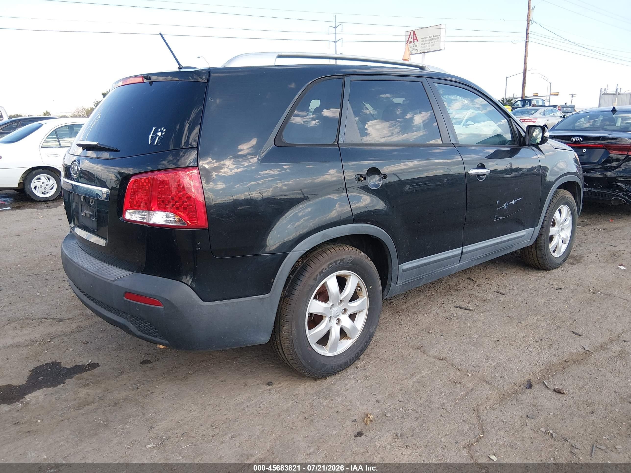 2012 Kia Sorento Lx Black vin: 5XYKT3A65CG239028
