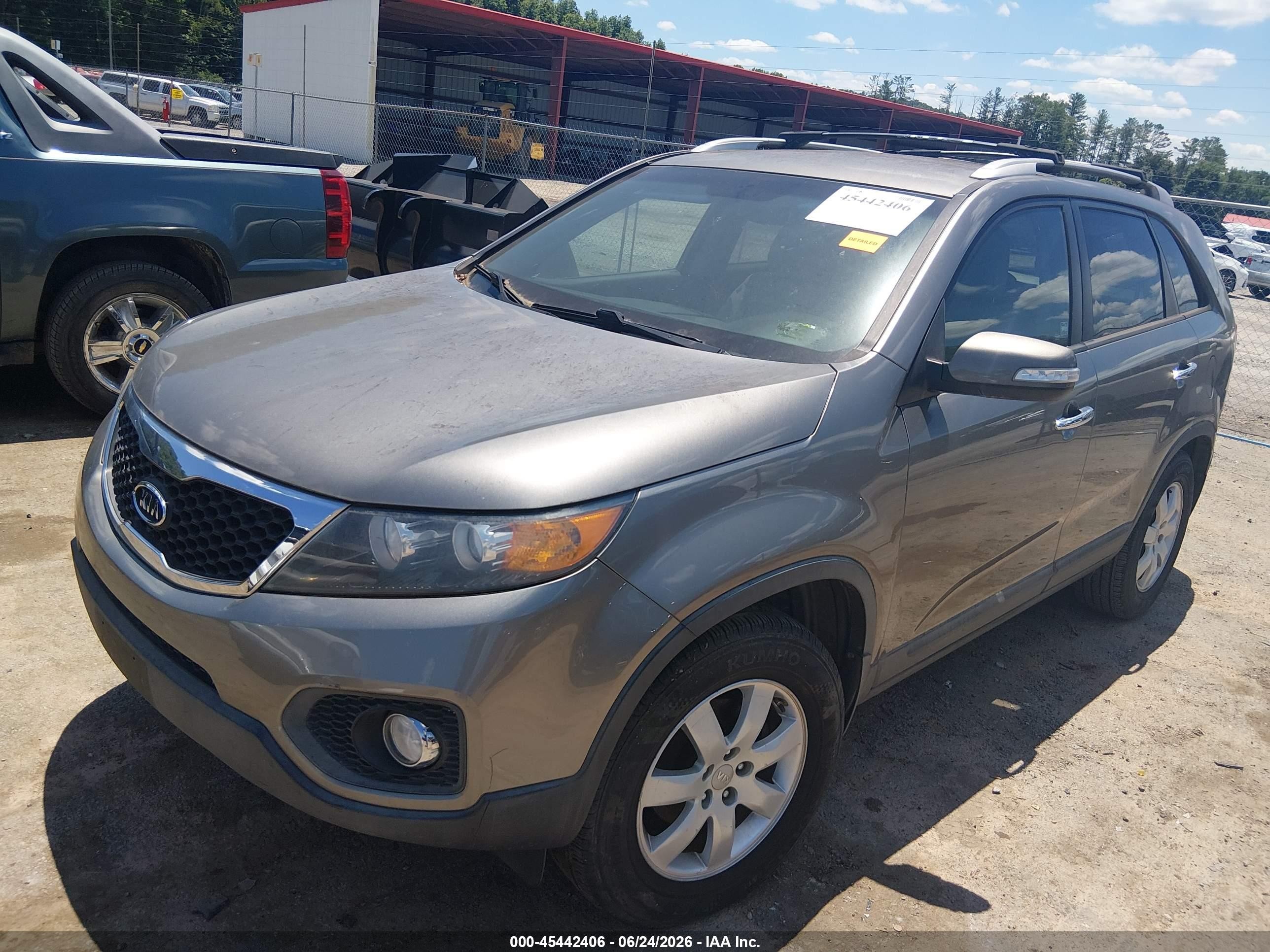 2013 Kia Sorento Lx Gray vin: 5XYKT3A65DG384989