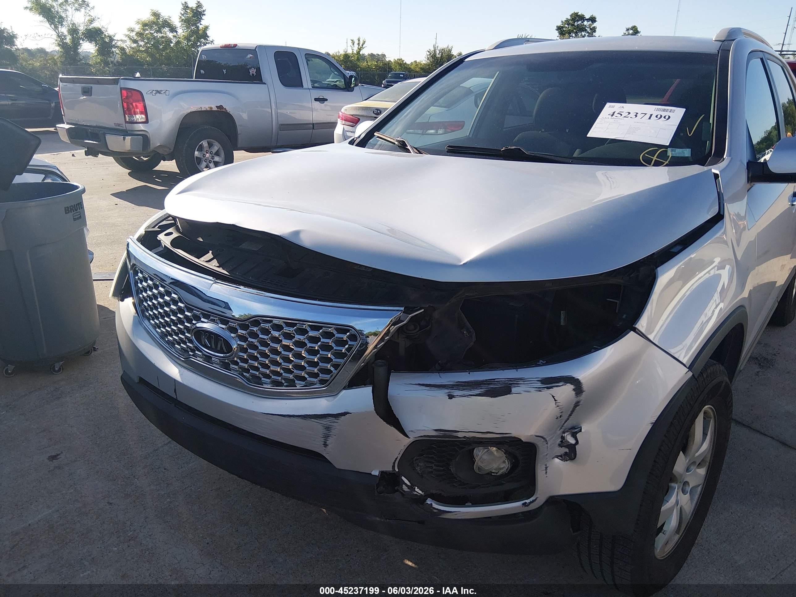 2013 Kia Sorento Lx Gray vin: 5XYKT3A65DG419367