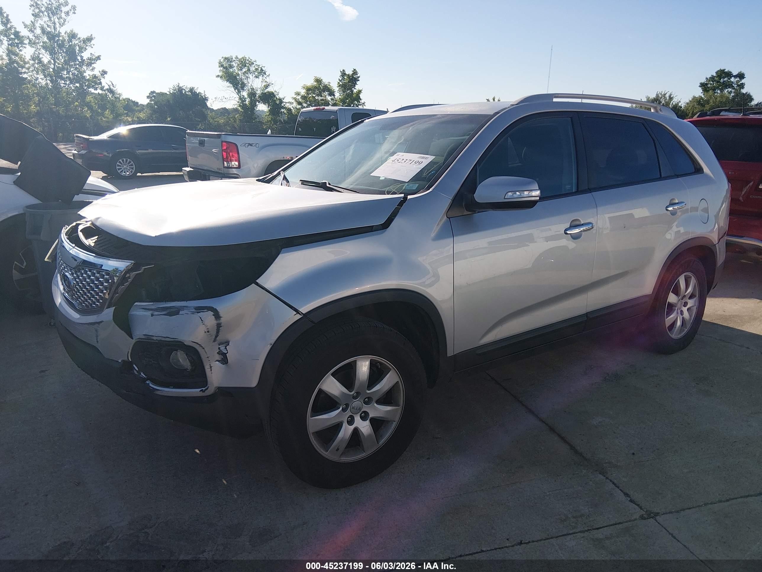 2013 Kia Sorento Lx Gray vin: 5XYKT3A65DG419367