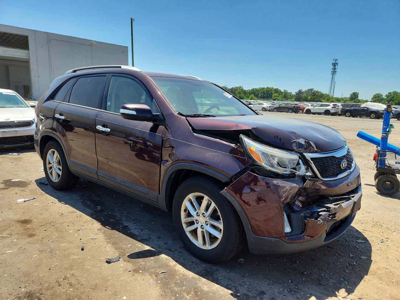 2014 Kia Sorento Lx Burgundy vin: 5XYKT3A65EG495897