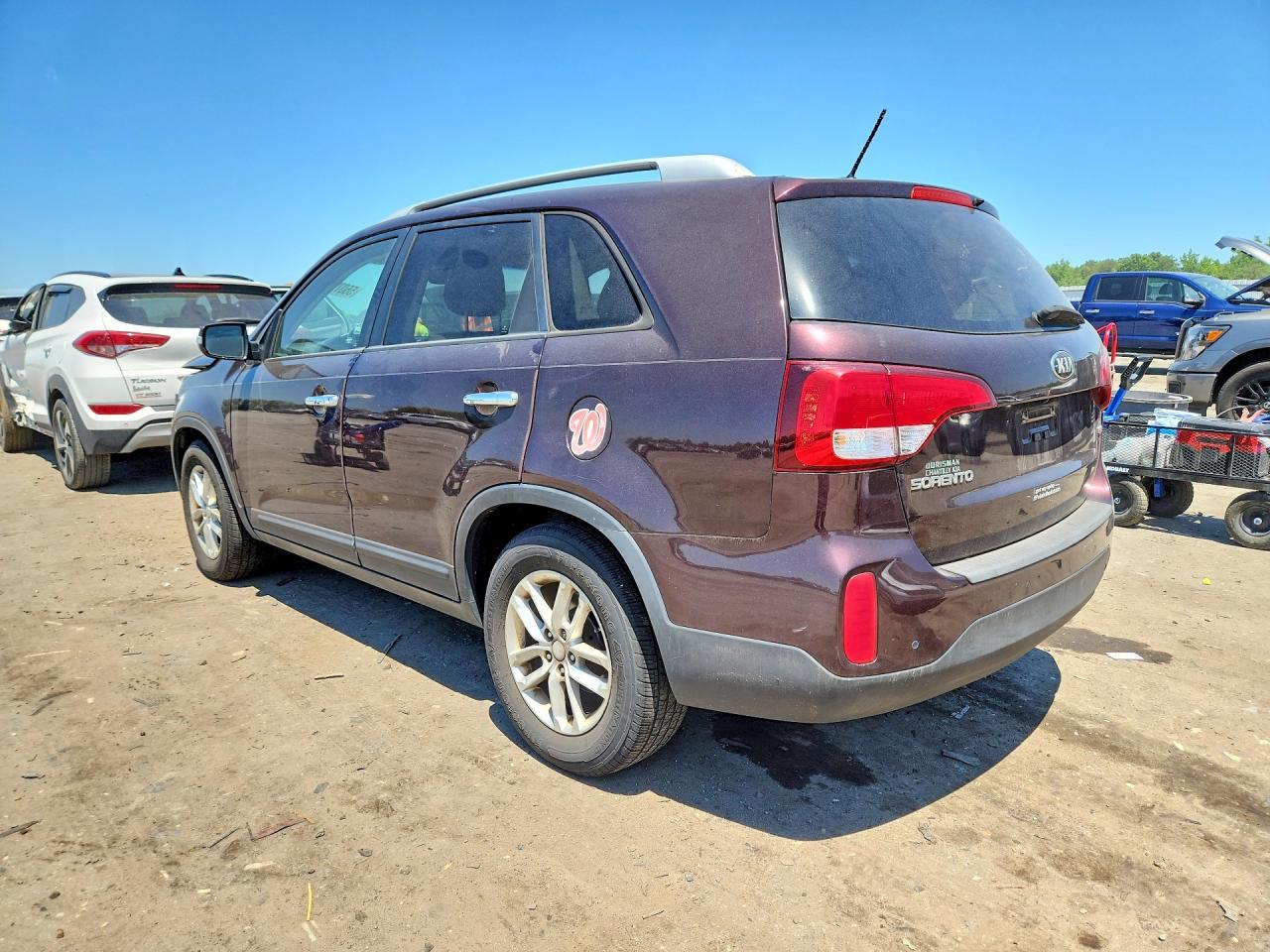 2014 Kia Sorento Lx Burgundy vin: 5XYKT3A65EG495897