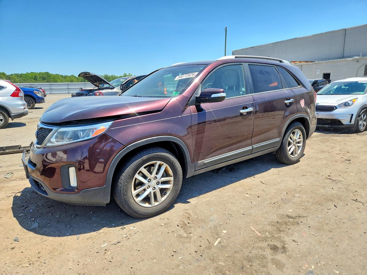 2014 Kia Sorento Lx Бордовый vin: 5XYKT3A65EG495897
