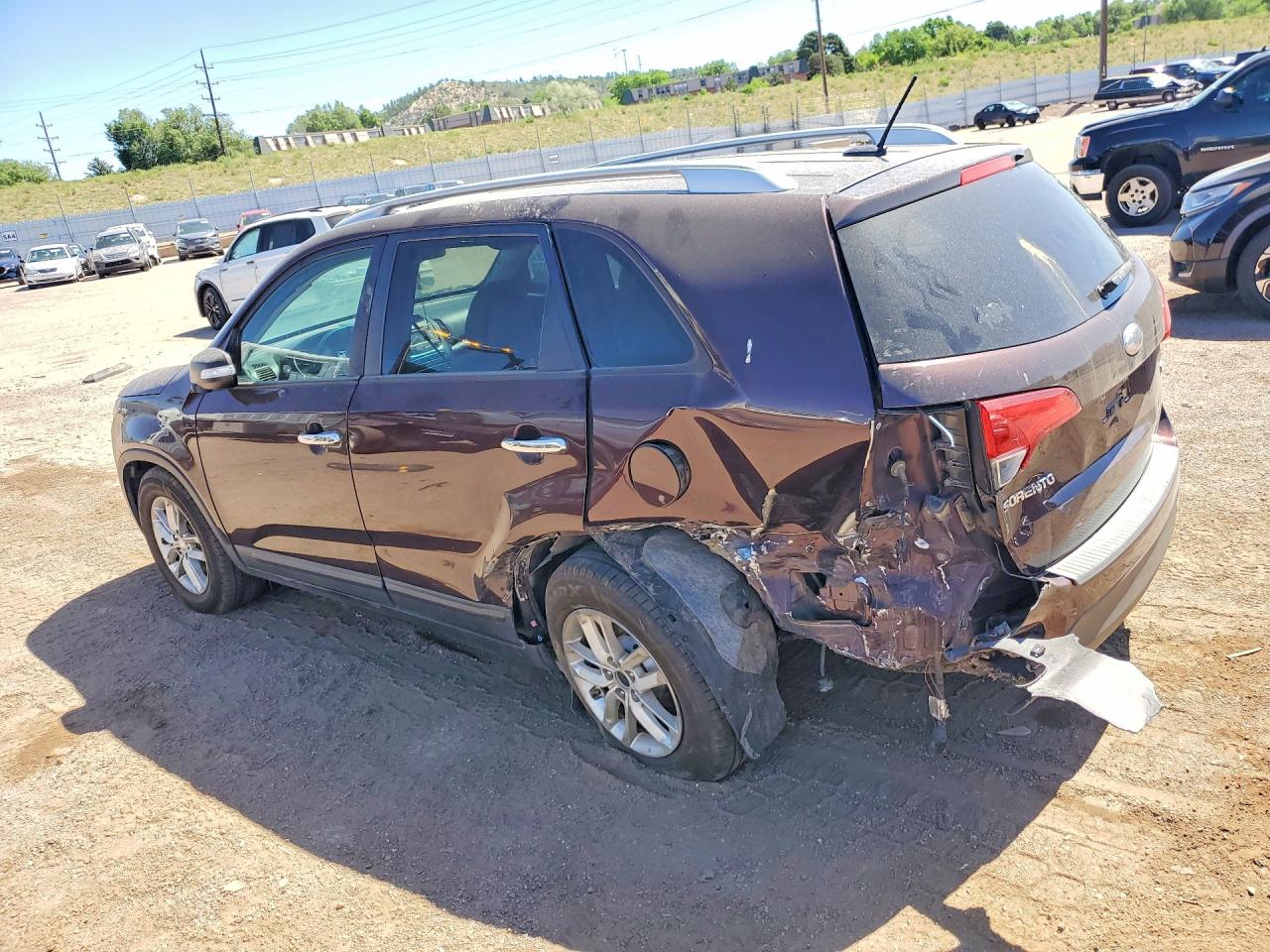 2014 Kia Sorento Lx Maroon vin: 5XYKT3A65EG508017