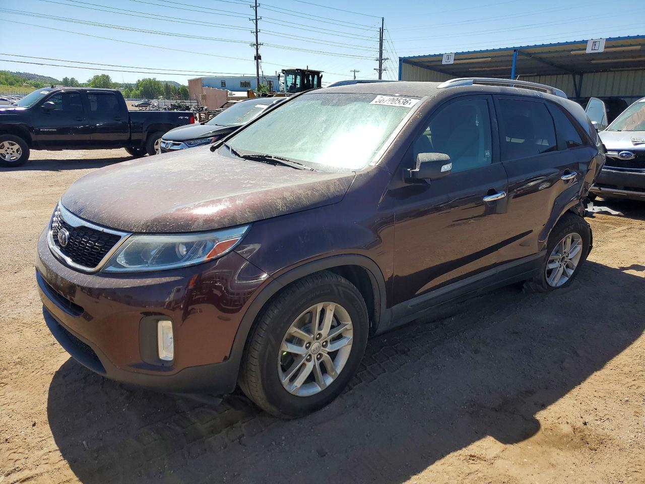 2014 Kia Sorento Lx Maroon vin: 5XYKT3A65EG508017