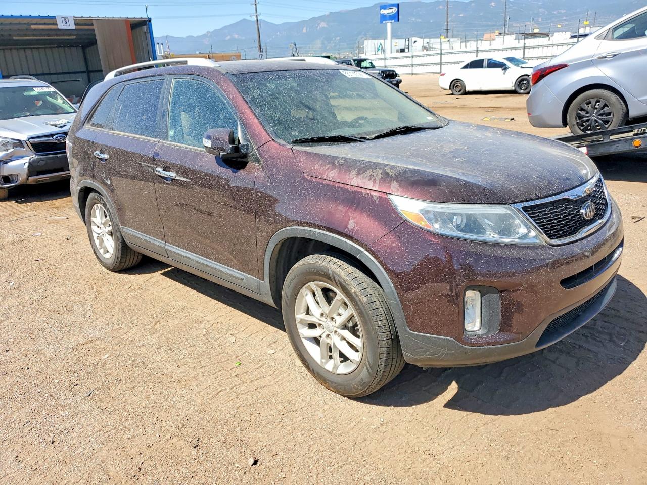 2014 Kia Sorento Lx Maroon vin: 5XYKT3A65EG508017