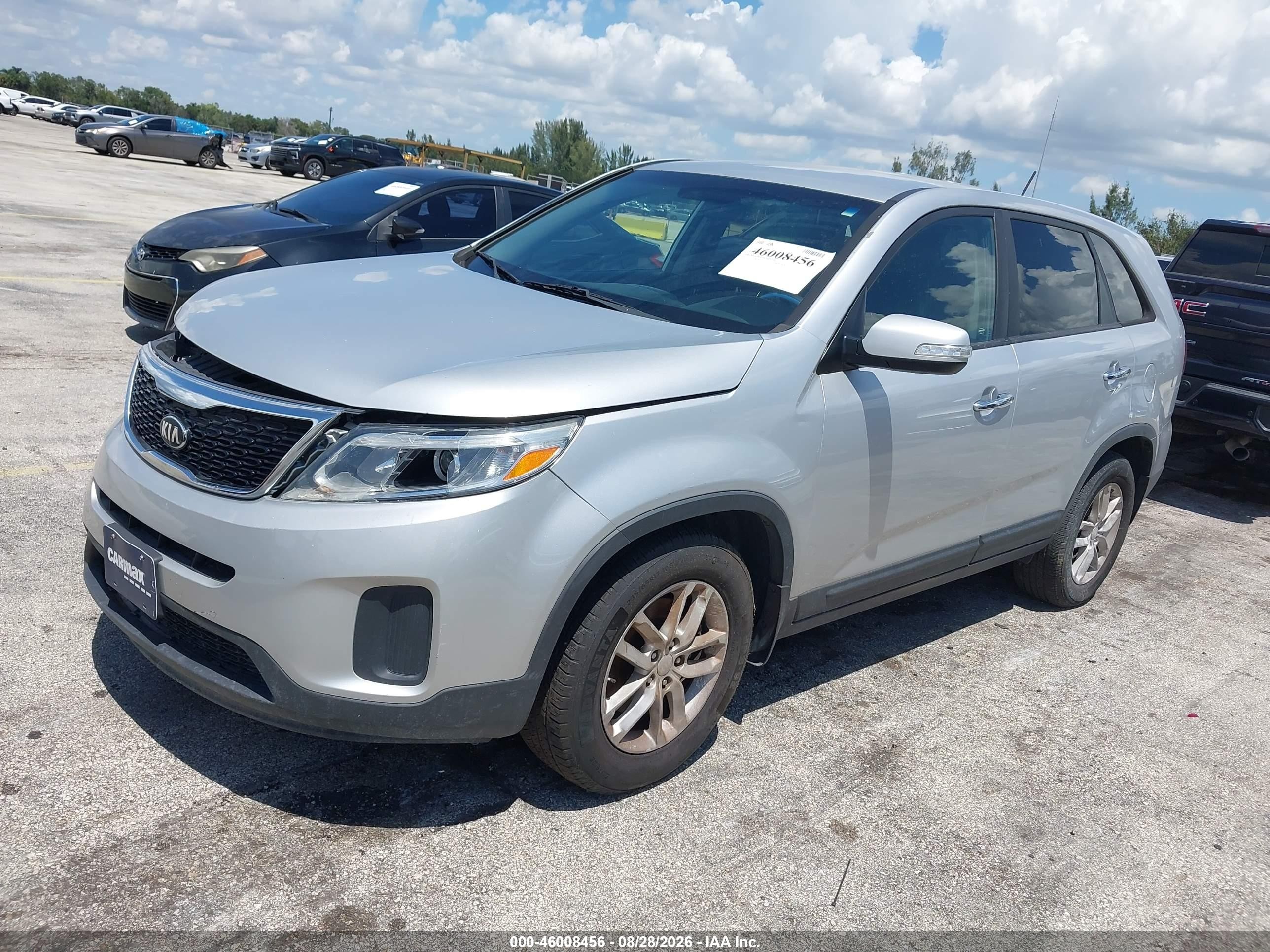 2014 Kia Sorento Lx Silver vin: 5XYKT3A65EG520796
