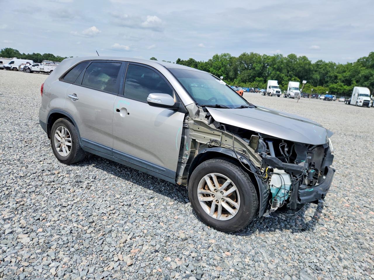 2014 Kia Sorento Lx Silver vin: 5XYKT3A65EG535959