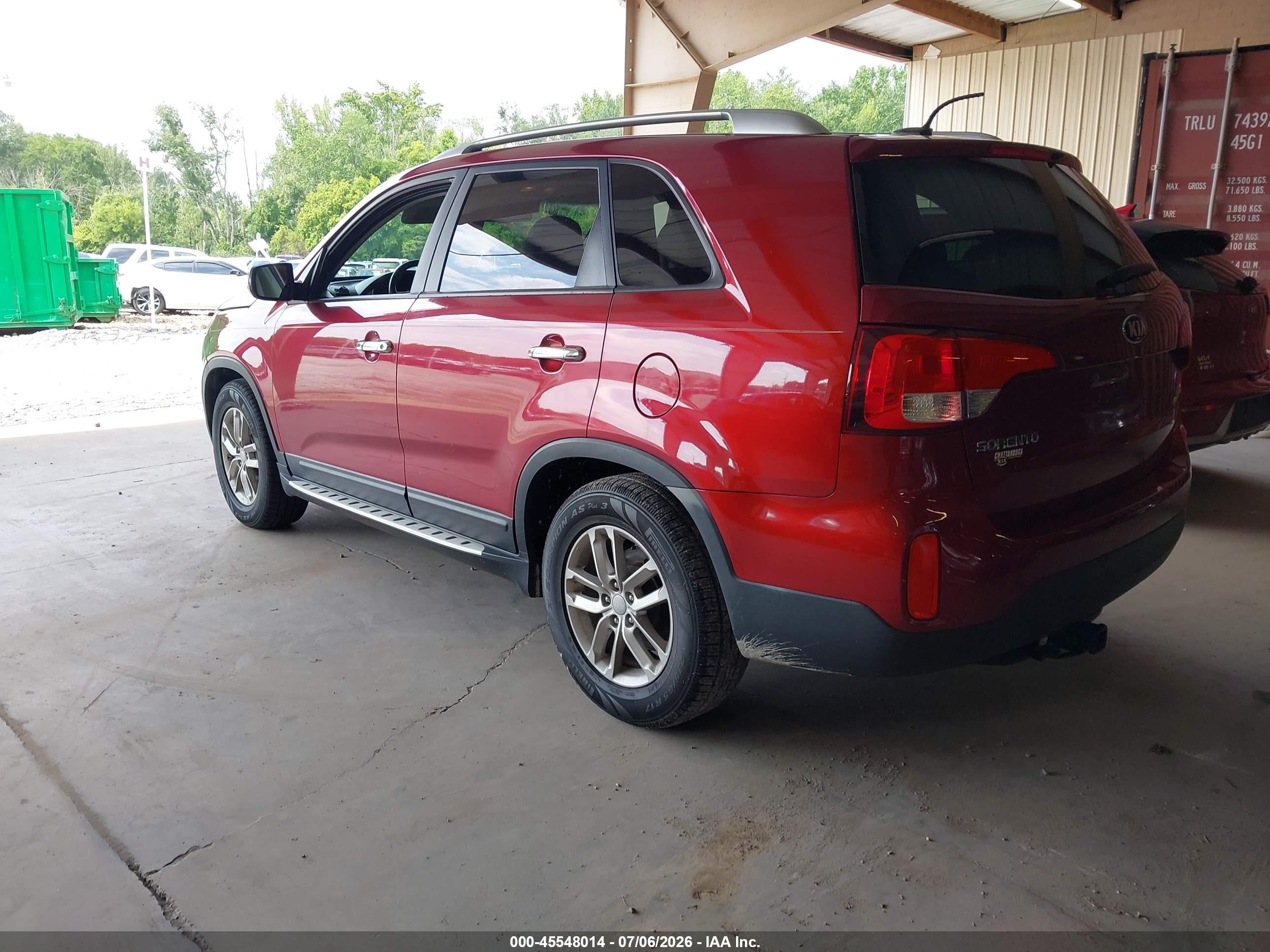 2015 Kia Sorento Lx Burgundy vin: 5XYKT3A65FG575377