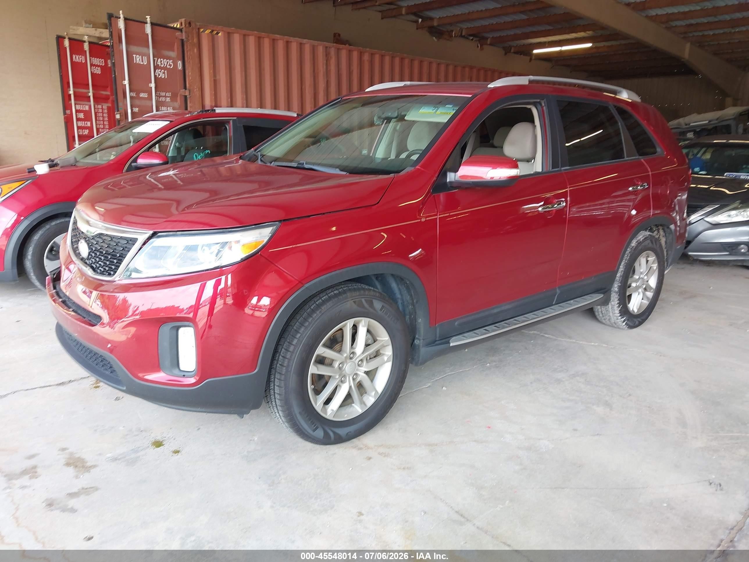 2015 Kia Sorento Lx Burgundy vin: 5XYKT3A65FG575377