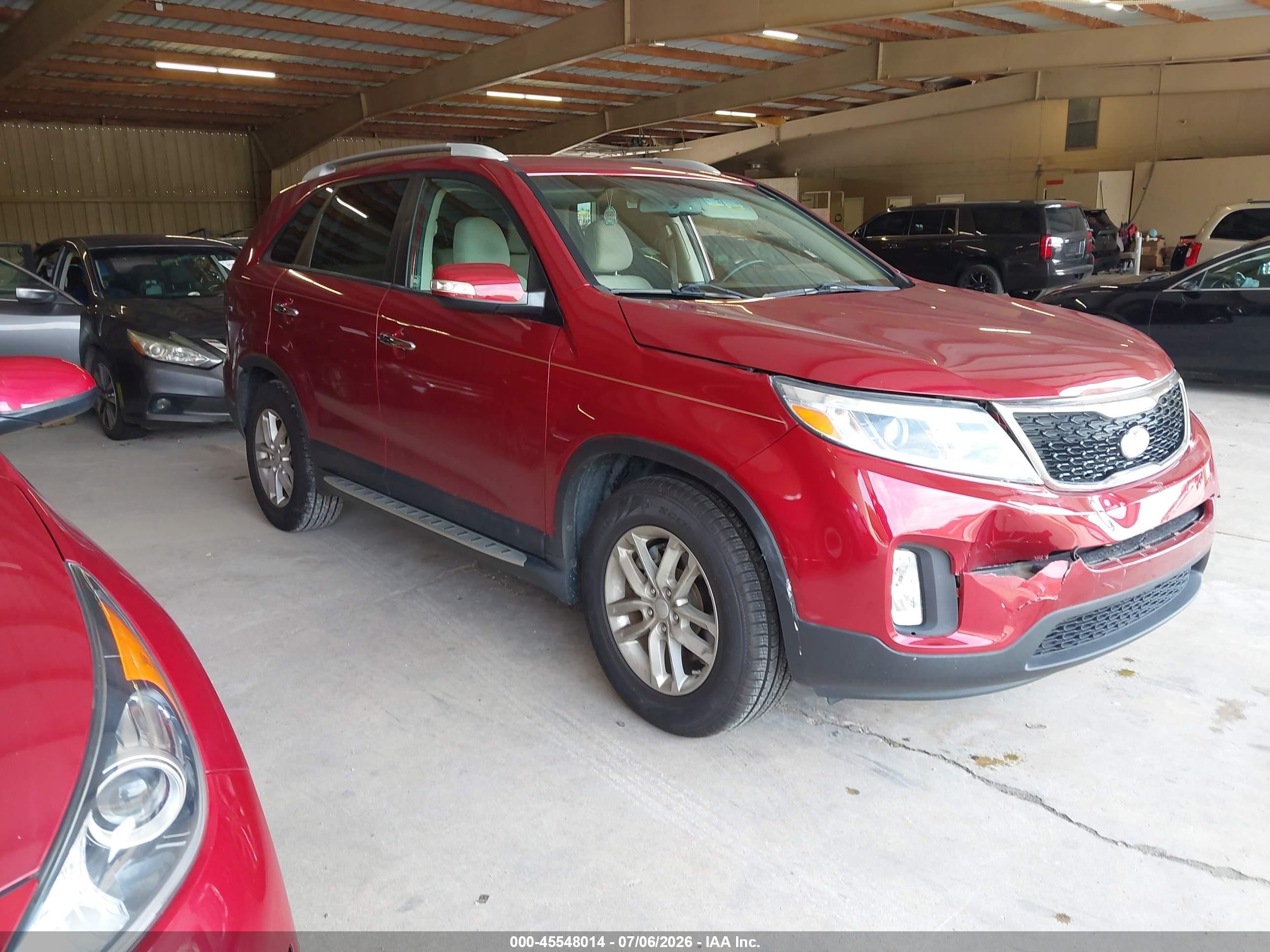 2015 Kia Sorento Lx Burgundy vin: 5XYKT3A65FG575377