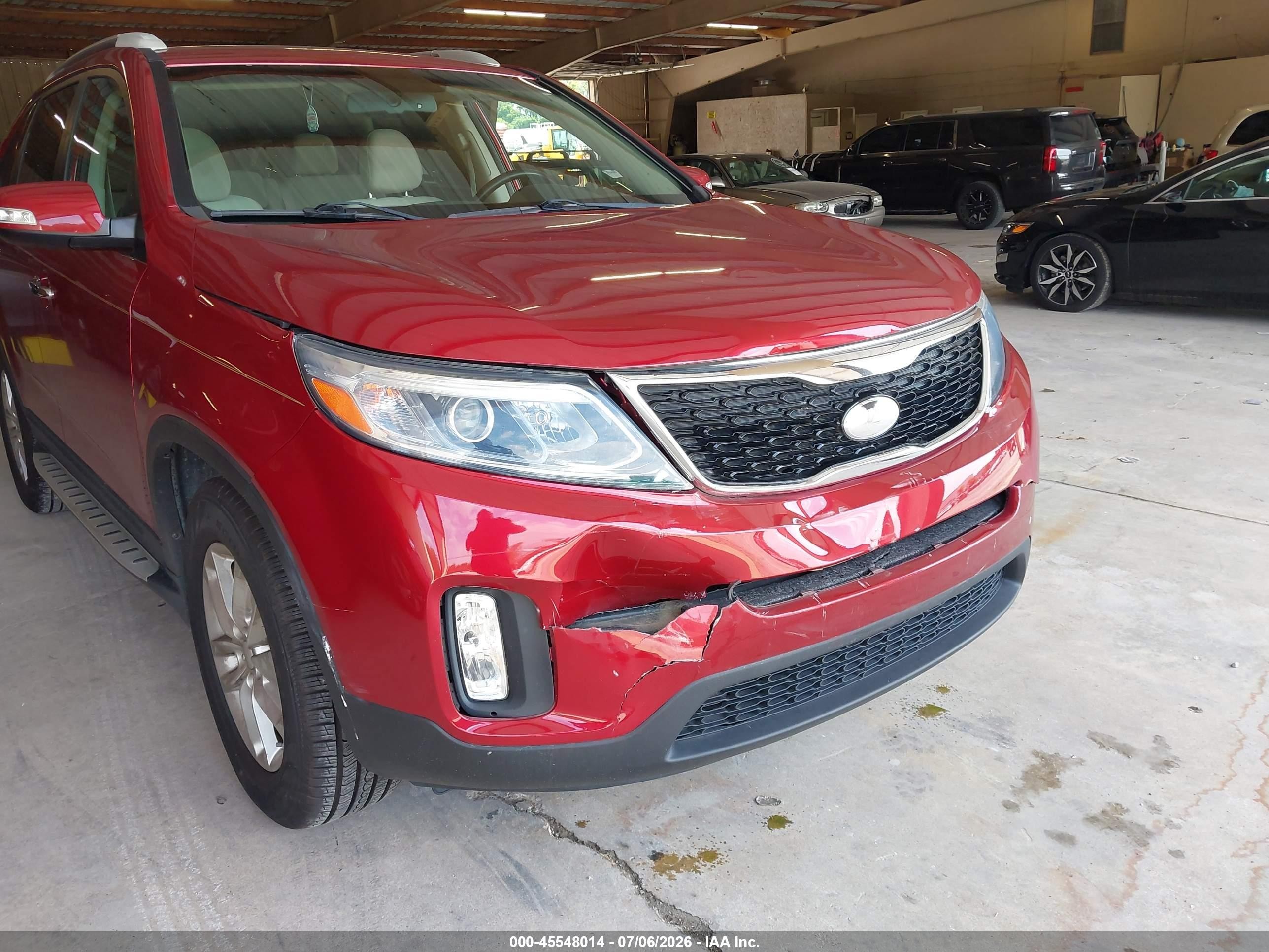 2015 Kia Sorento Lx Burgundy vin: 5XYKT3A65FG575377