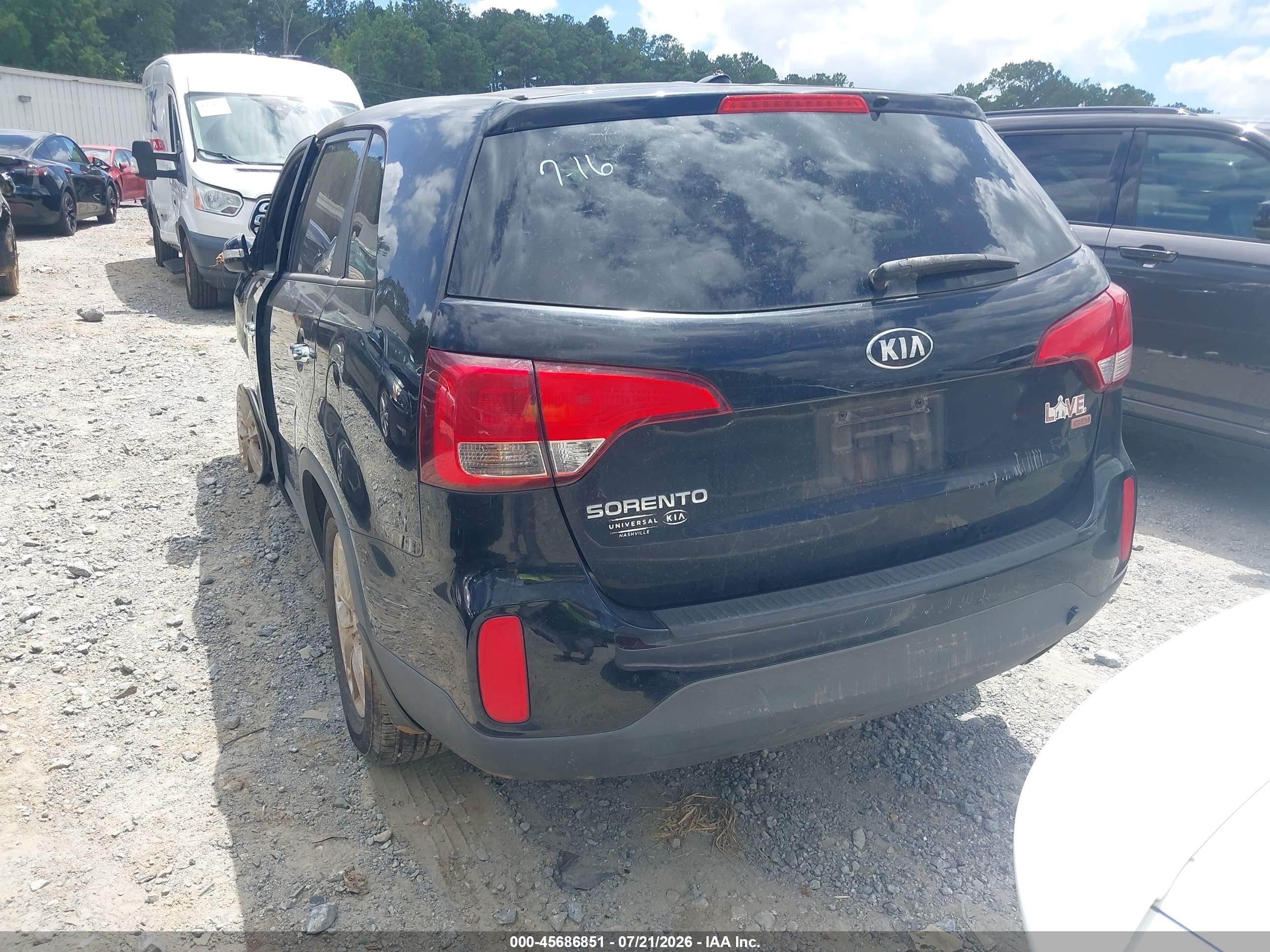 2015 Kia Sorento Lx Black vin: 5XYKT3A65FG593796