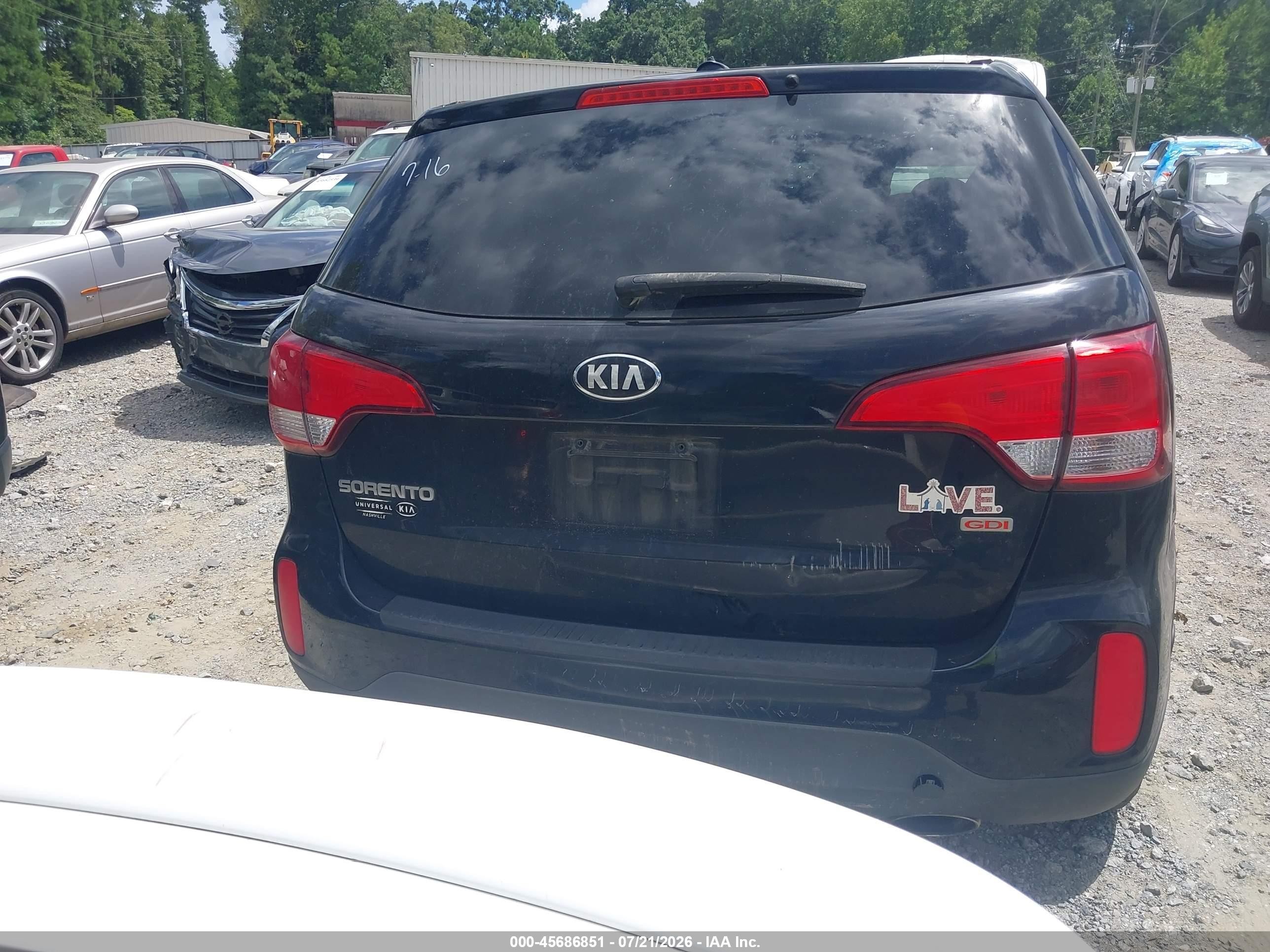 2015 Kia Sorento Lx Black vin: 5XYKT3A65FG593796