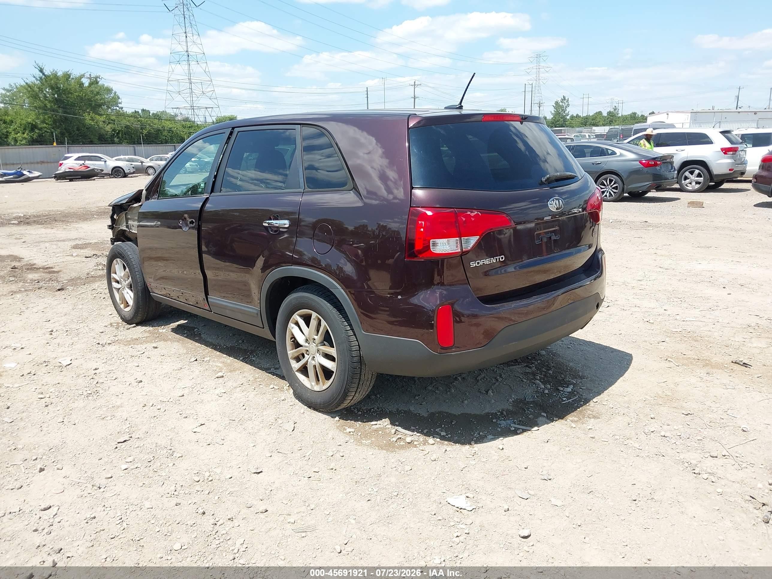 2015 Kia Sorento Lx Red vin: 5XYKT3A65FG599839