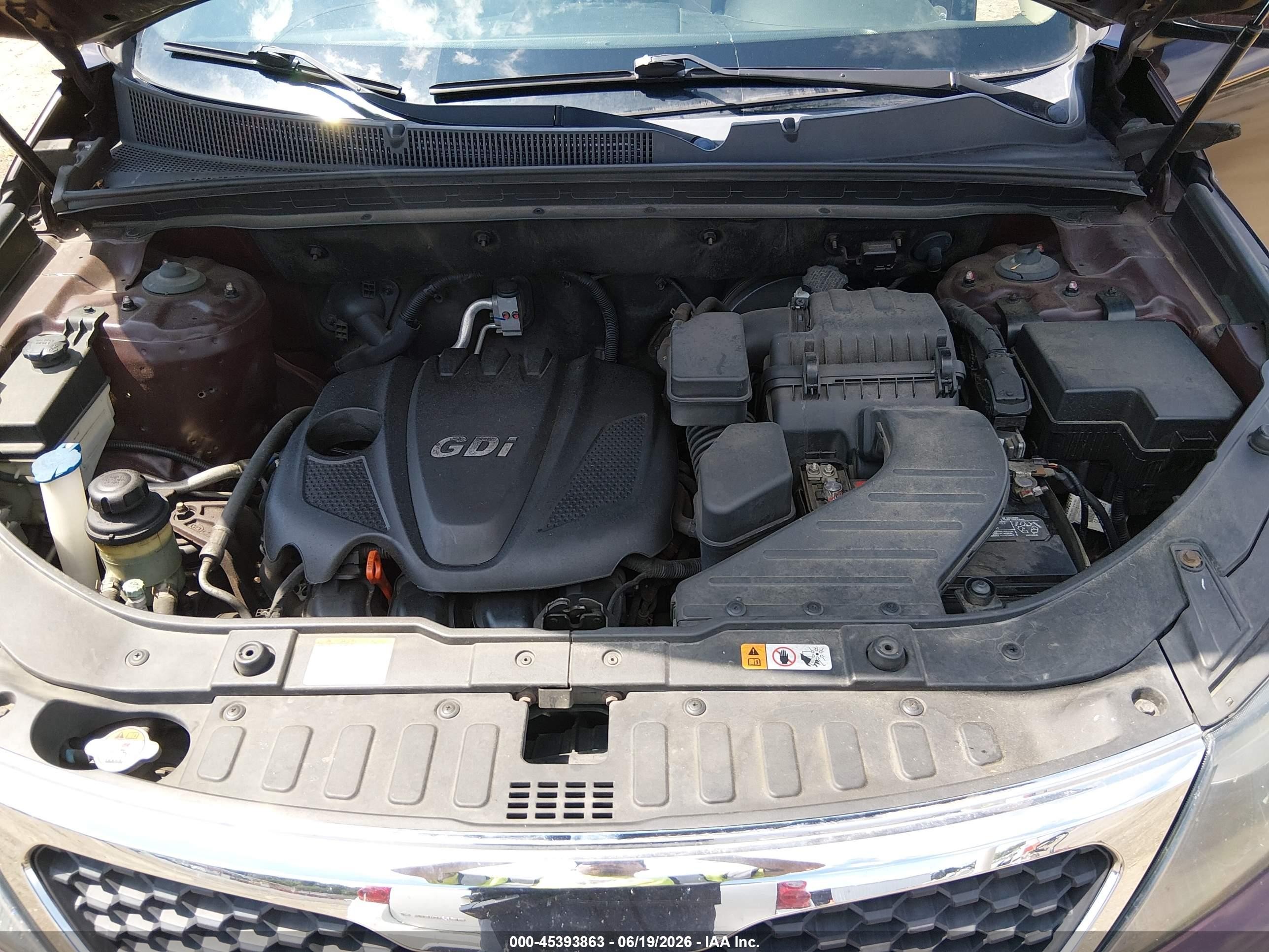 2013 Kia Sorento Lx Burgundy vin: 5XYKT3A66DG390476