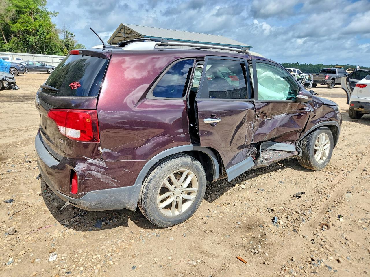 2014 Kia Sorento Lx Burgundy vin: 5XYKT3A66EG436163