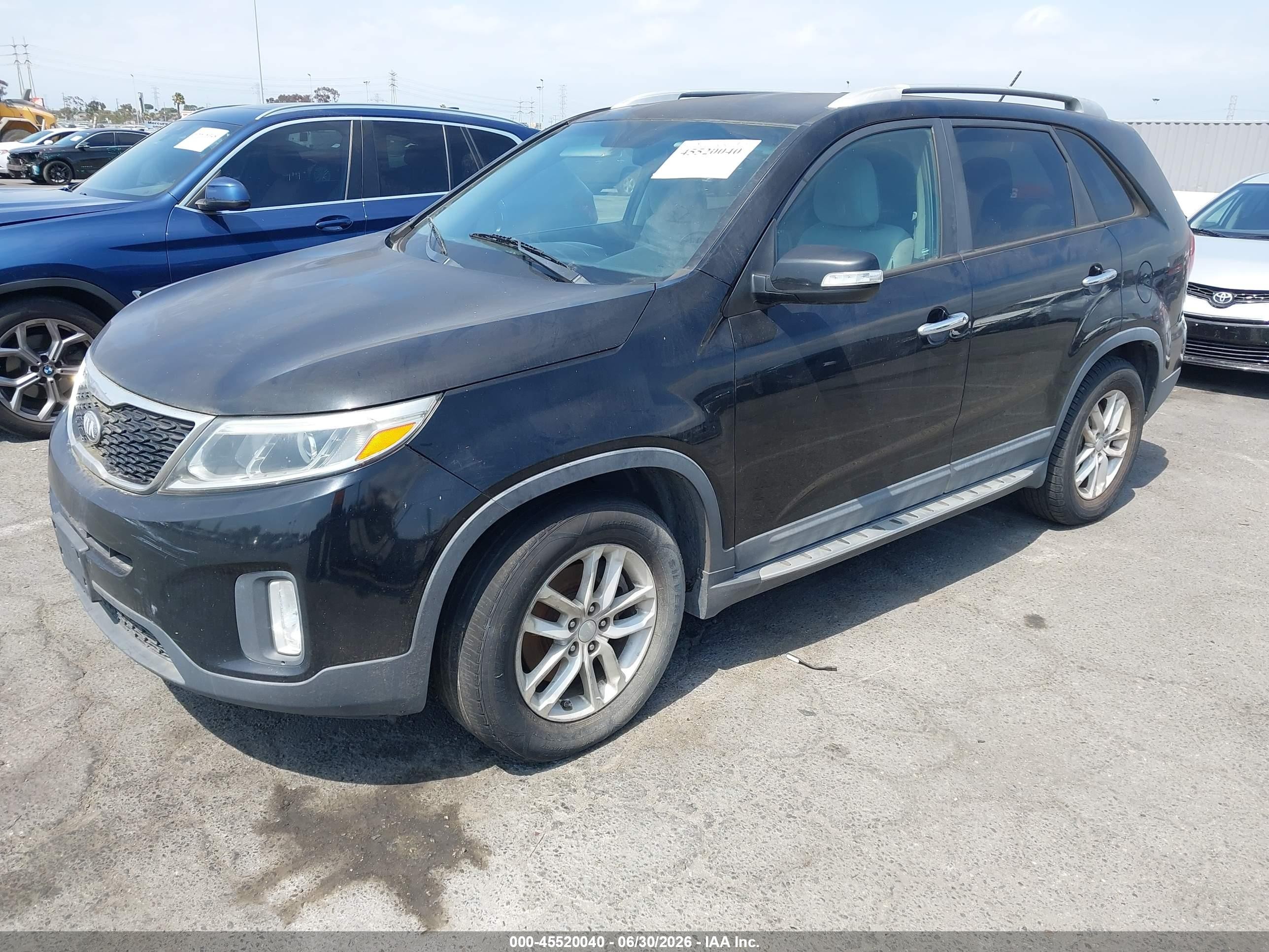 2014 Kia Sorento Lx Black vin: 5XYKT3A66EG453027