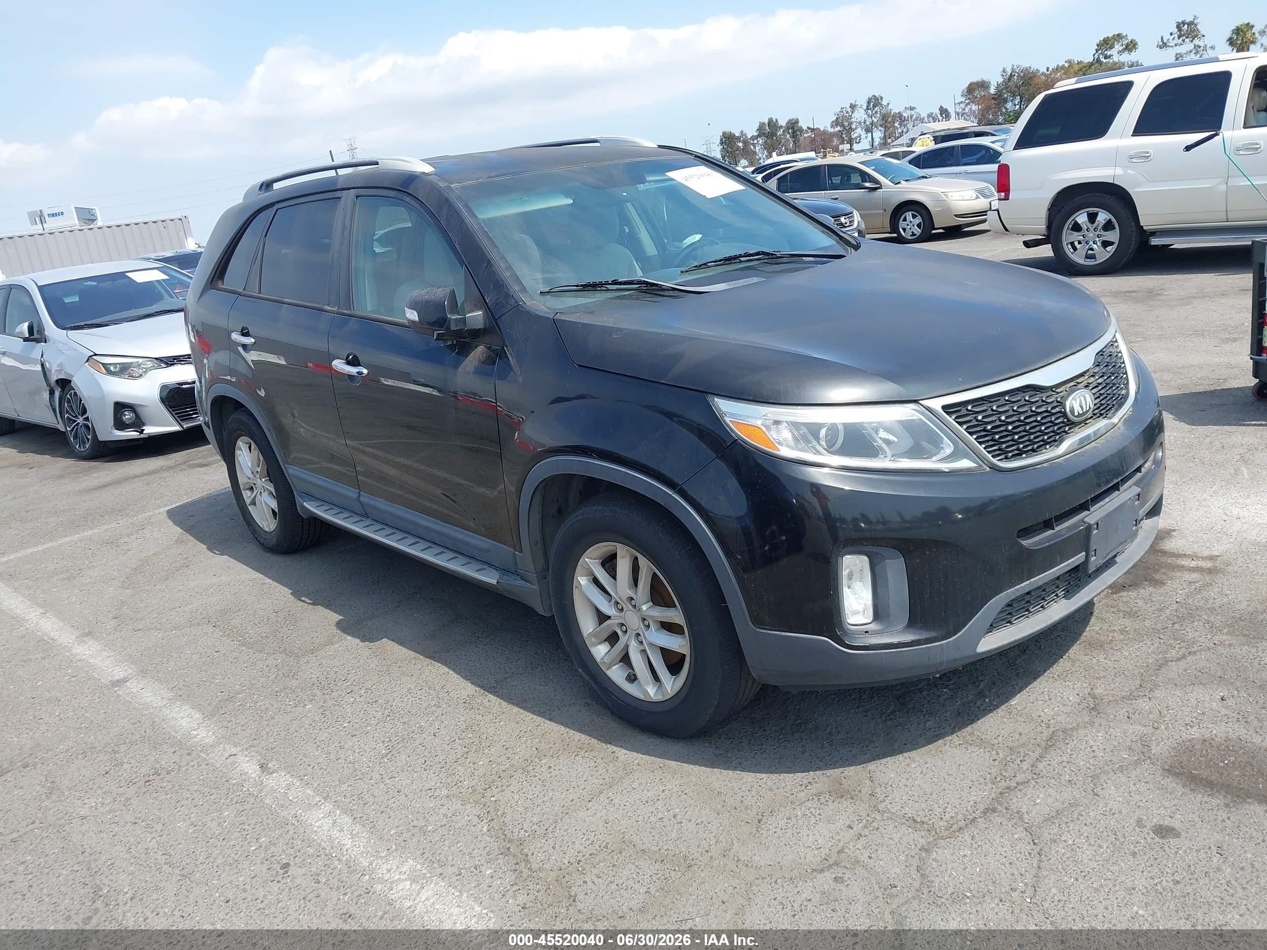 2014 Kia Sorento Lx Black vin: 5XYKT3A66EG453027