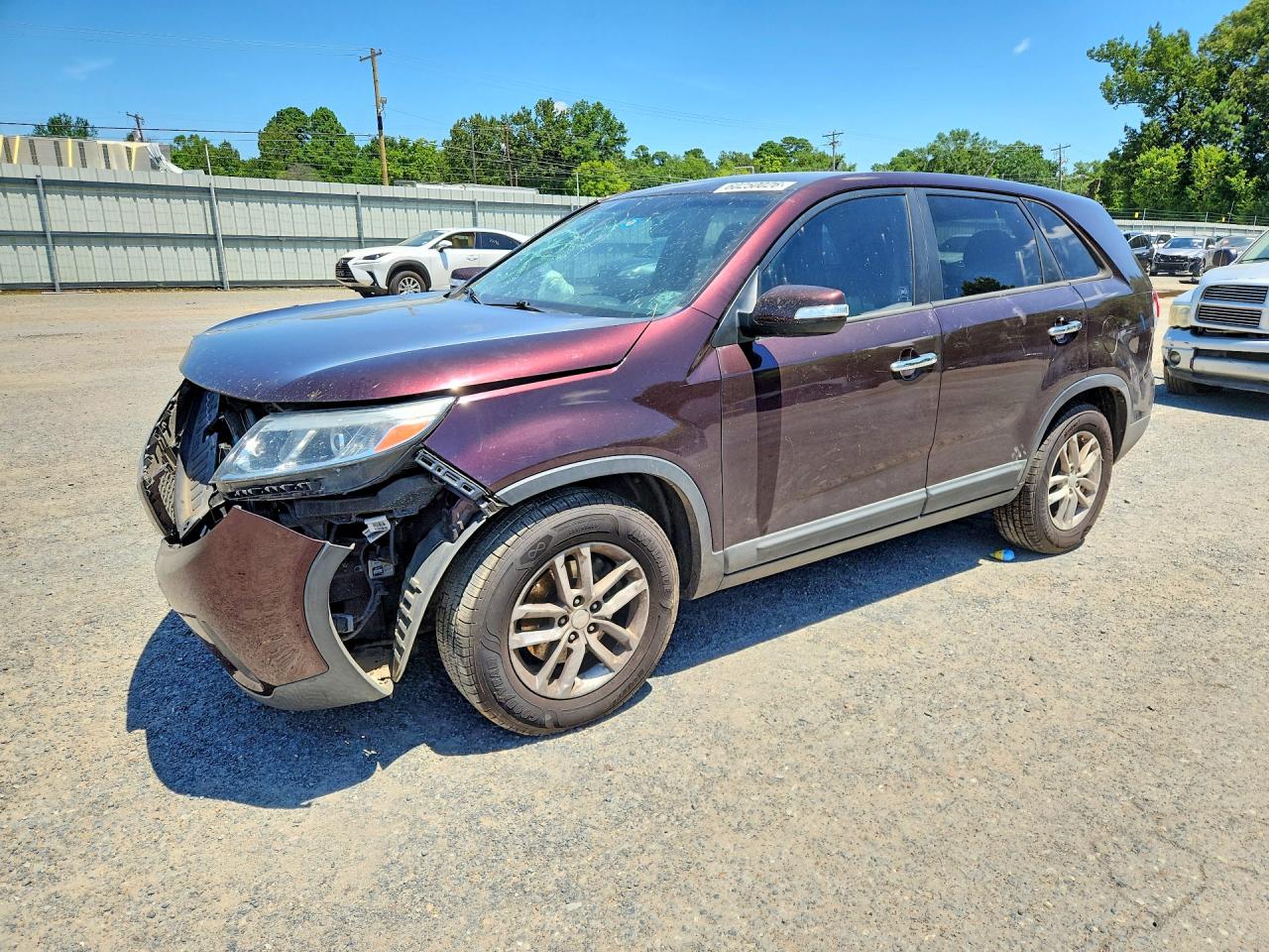 2014 Kia Sorento Lx Бордовый vin: 5XYKT3A66EG513467