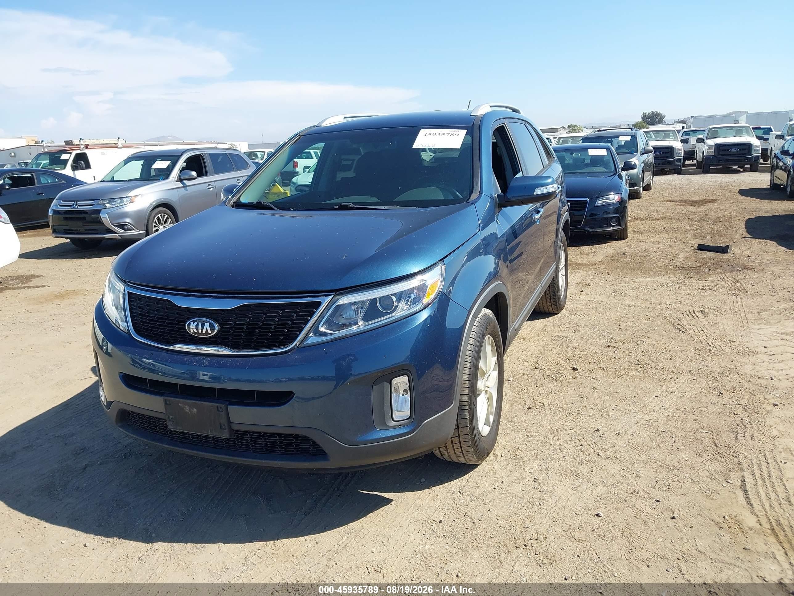2014 Kia Sorento Lx Blue vin: 5XYKT3A66EG515705