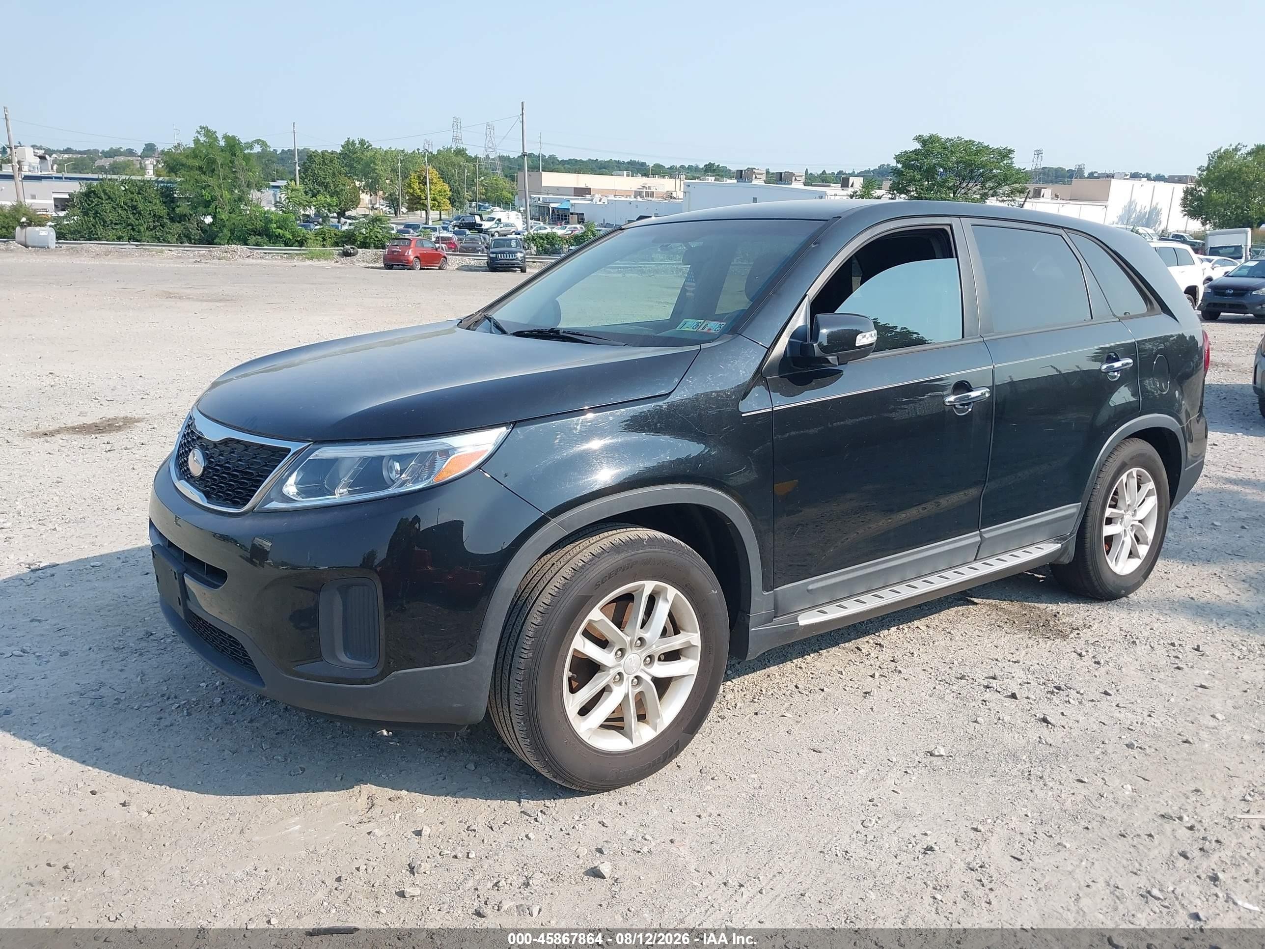 2014 Kia Sorento Lx Black vin: 5XYKT3A66EG518197