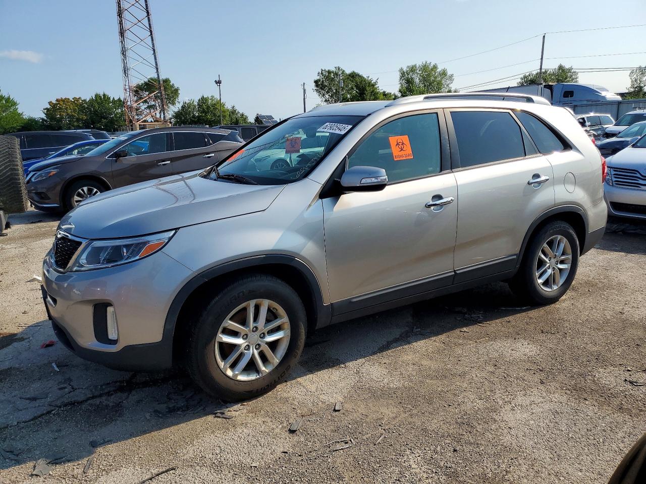 2014 Kia Sorento Lx Silver vin: 5XYKT3A66EG537851