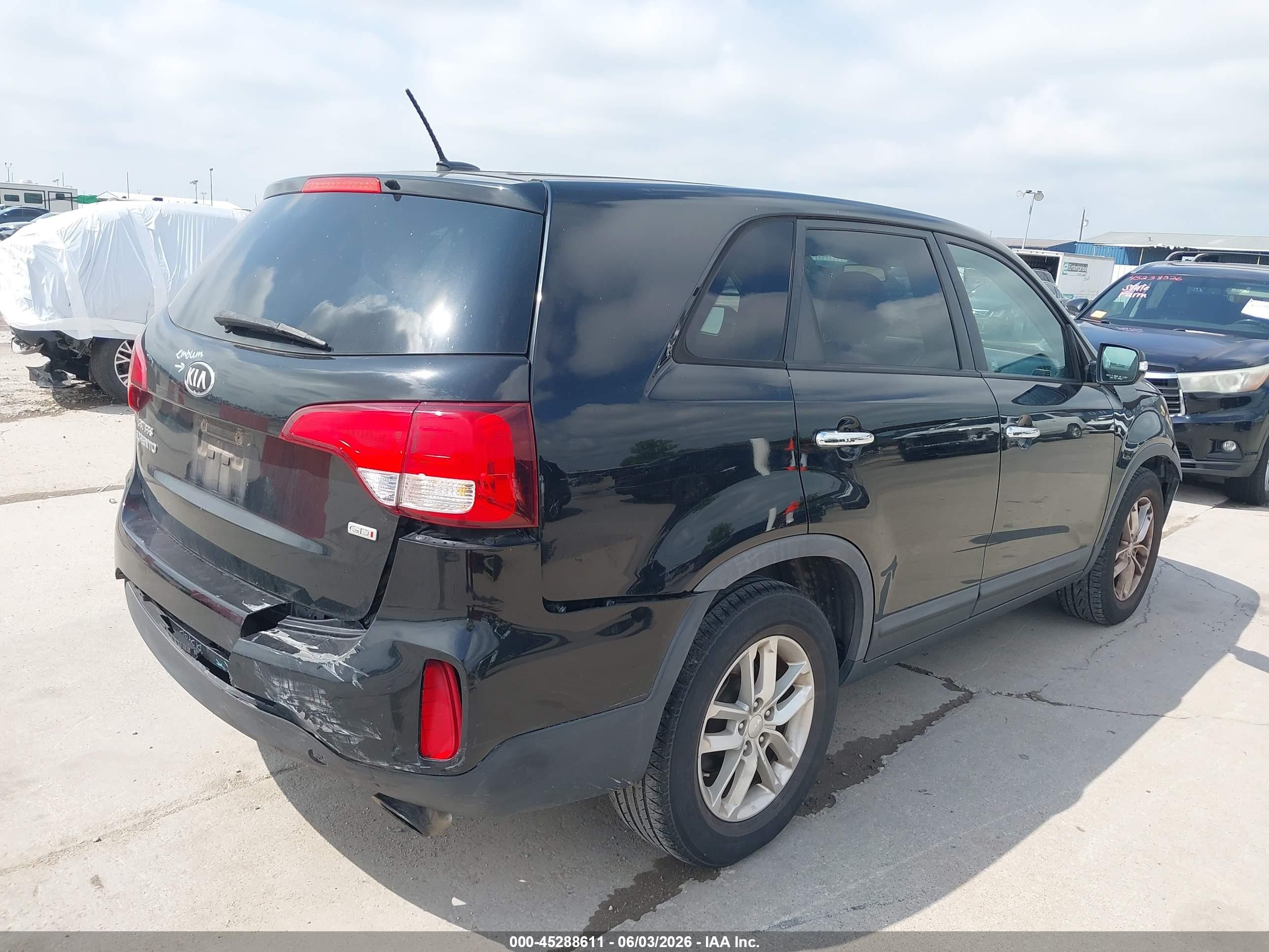 2015 Kia Sorento Lx Black vin: 5XYKT3A66FG551251