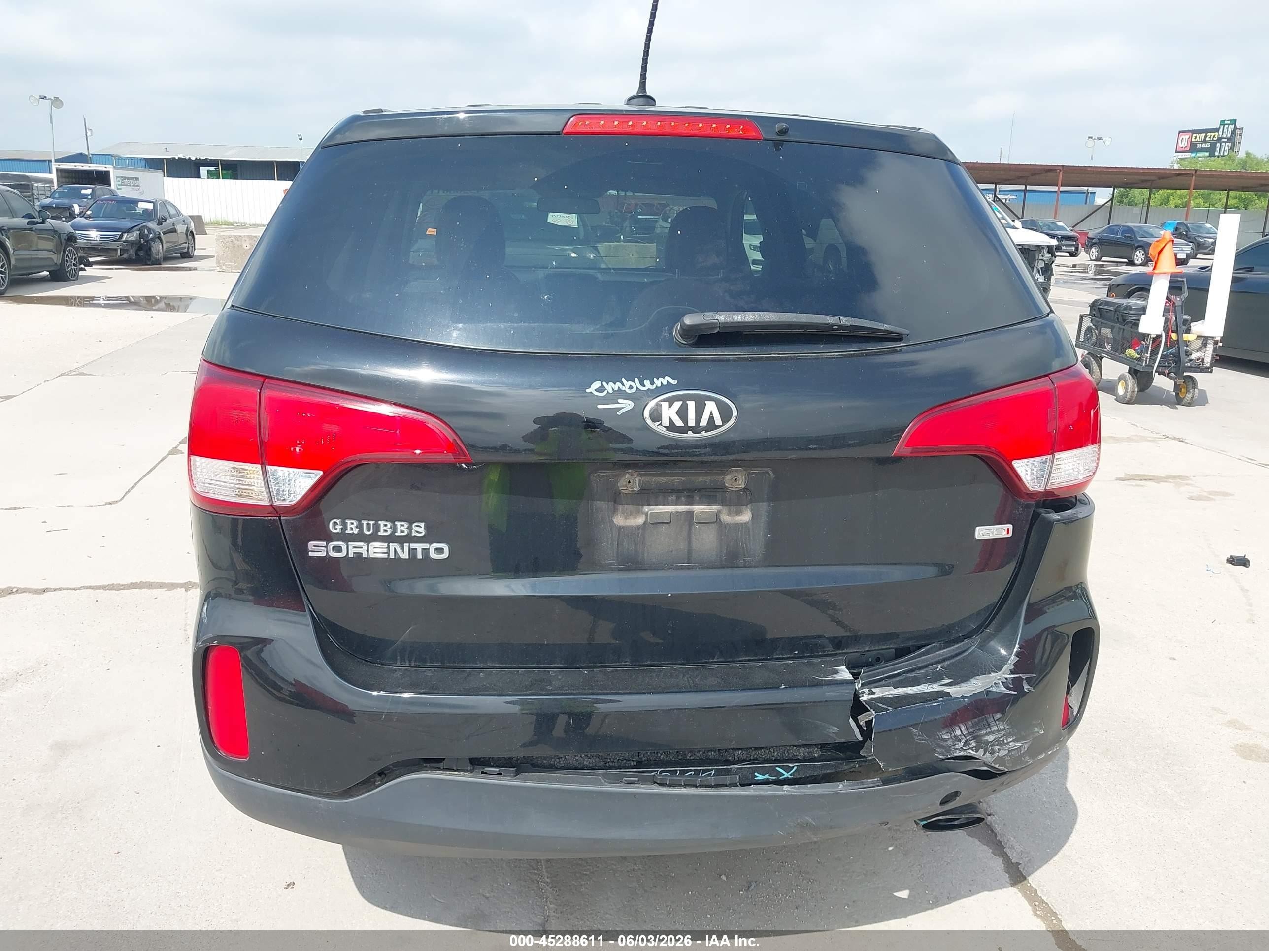 2015 Kia Sorento Lx Black vin: 5XYKT3A66FG551251