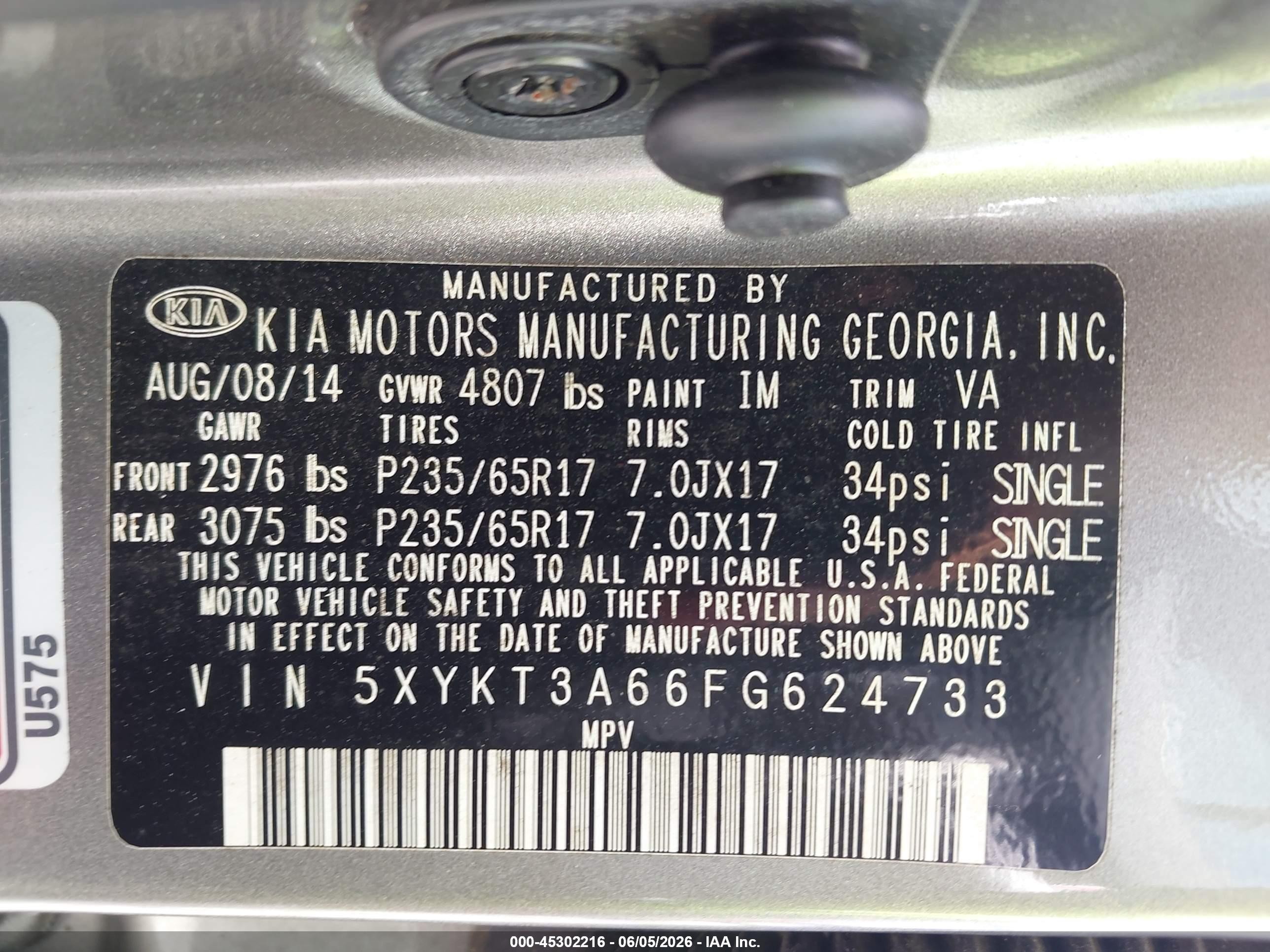 2015 Kia Sorento Lx Champagne vin: 5XYKT3A66FG624733