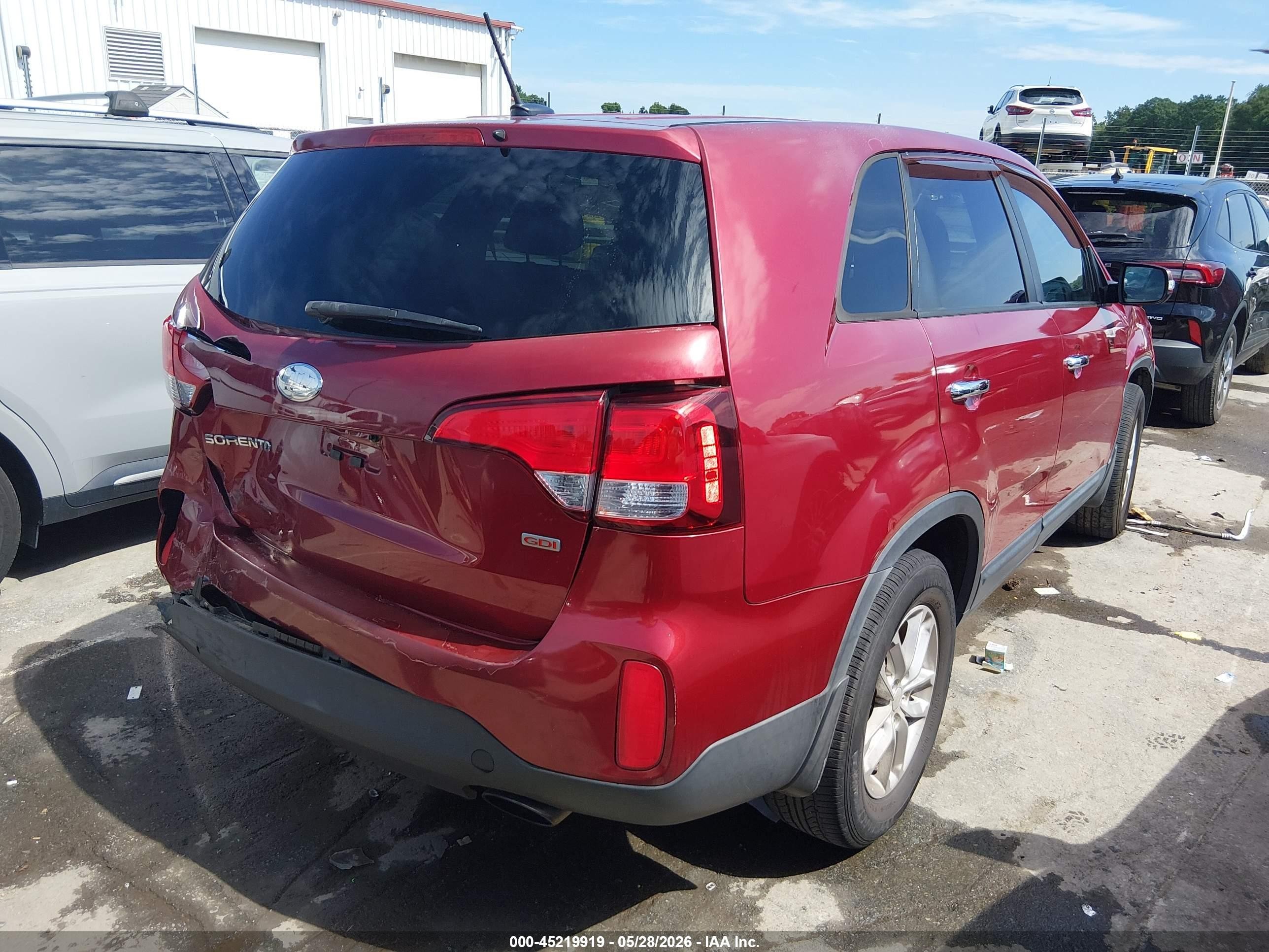 2015 Kia Sorento Lx Burgundy vin: 5XYKT3A66FG640107