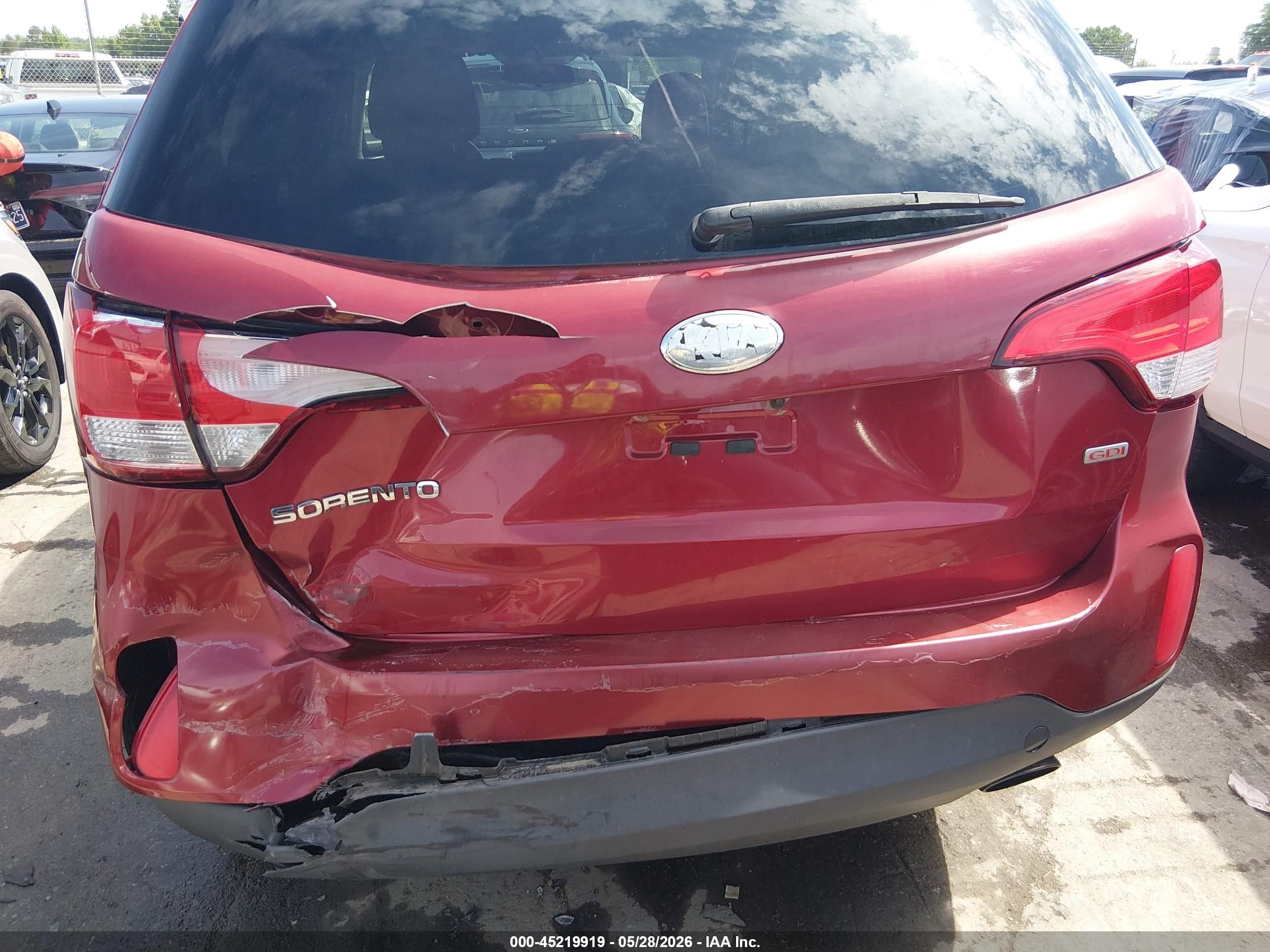 2015 Kia Sorento Lx Burgundy vin: 5XYKT3A66FG640107