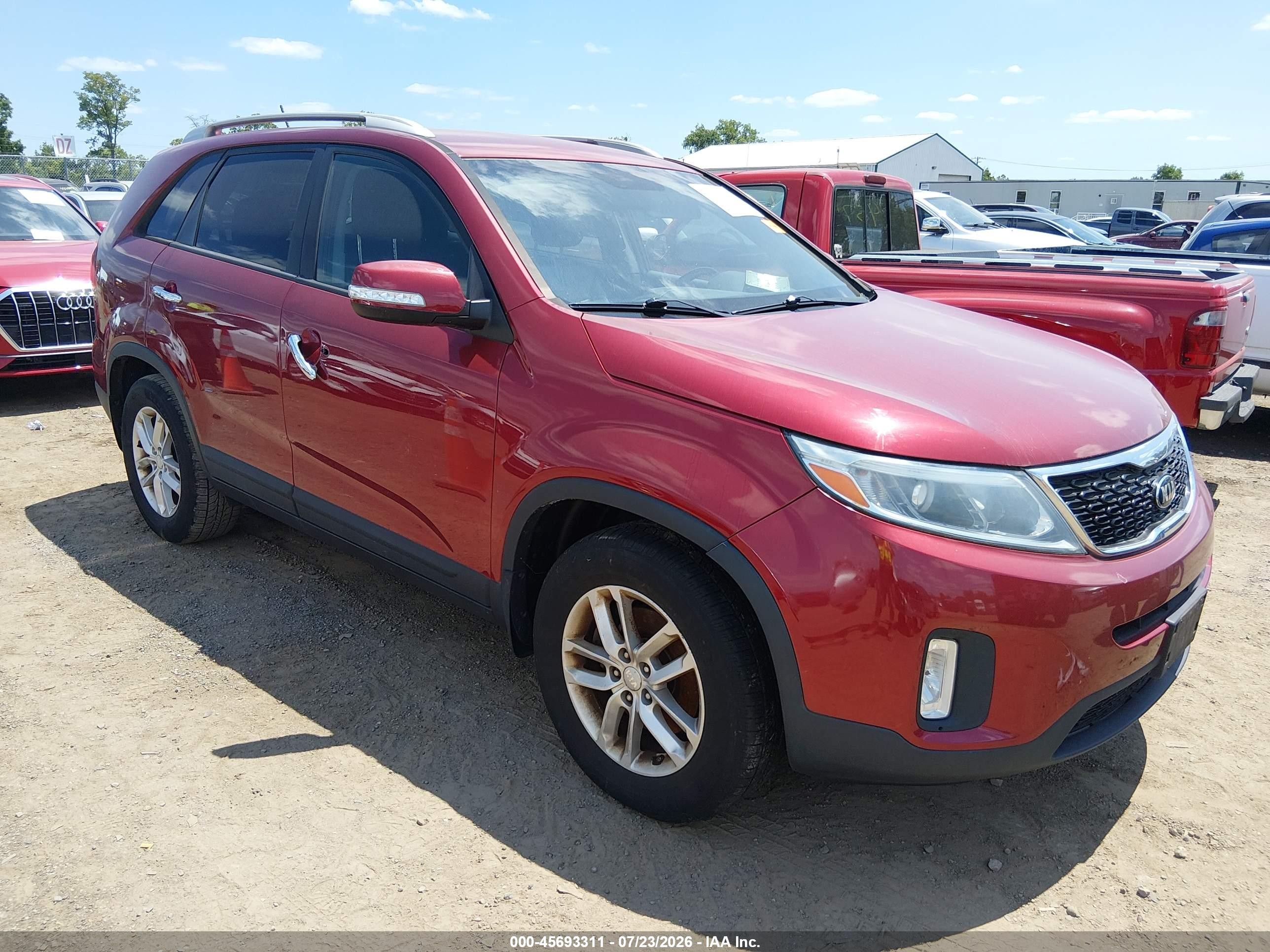 2015 Kia Sorento Lx Red vin: 5XYKT3A66FG641869