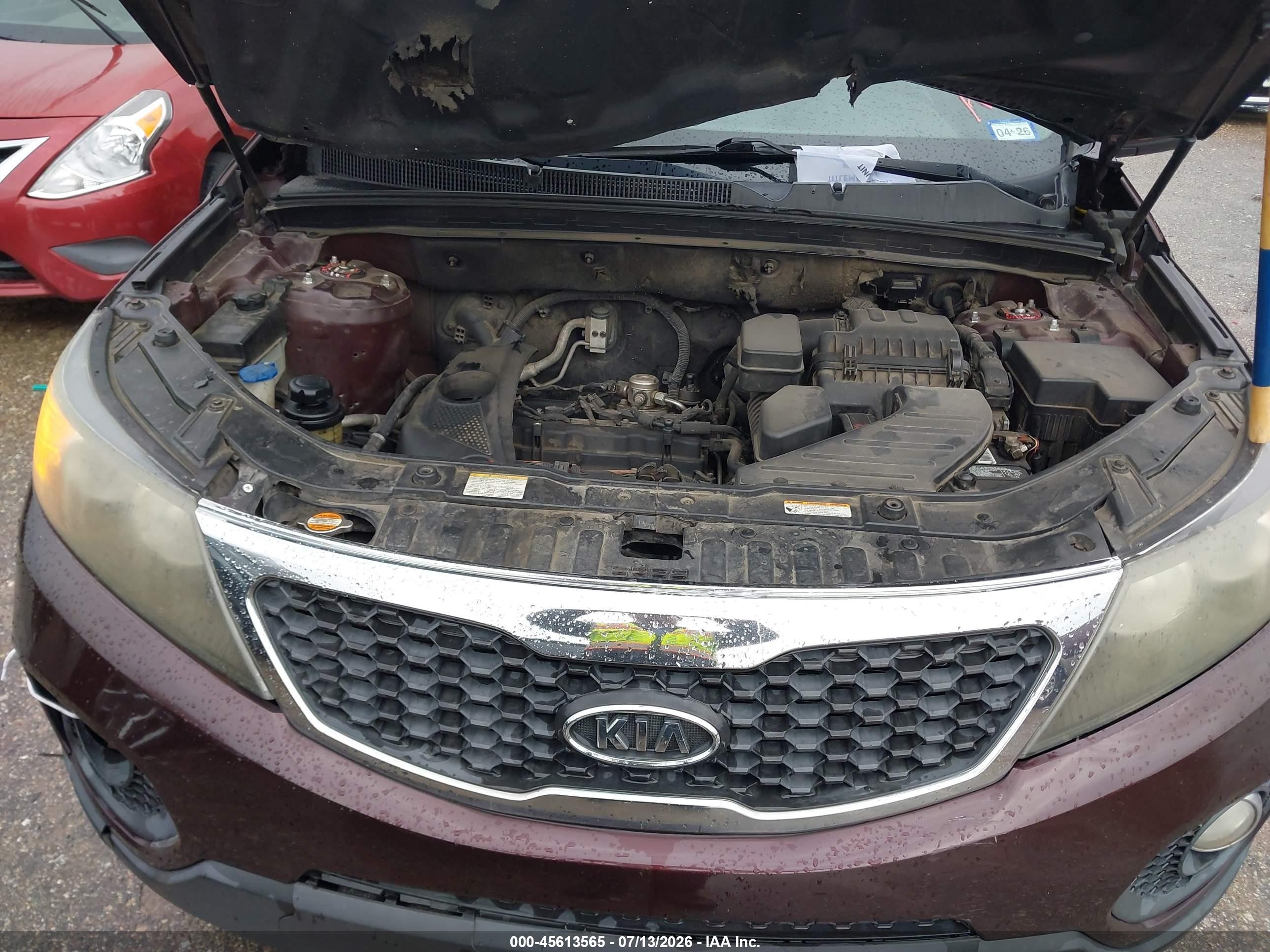 2012 Kia Sorento Lx Темно-бордовый vin: 5XYKT3A67CG222098