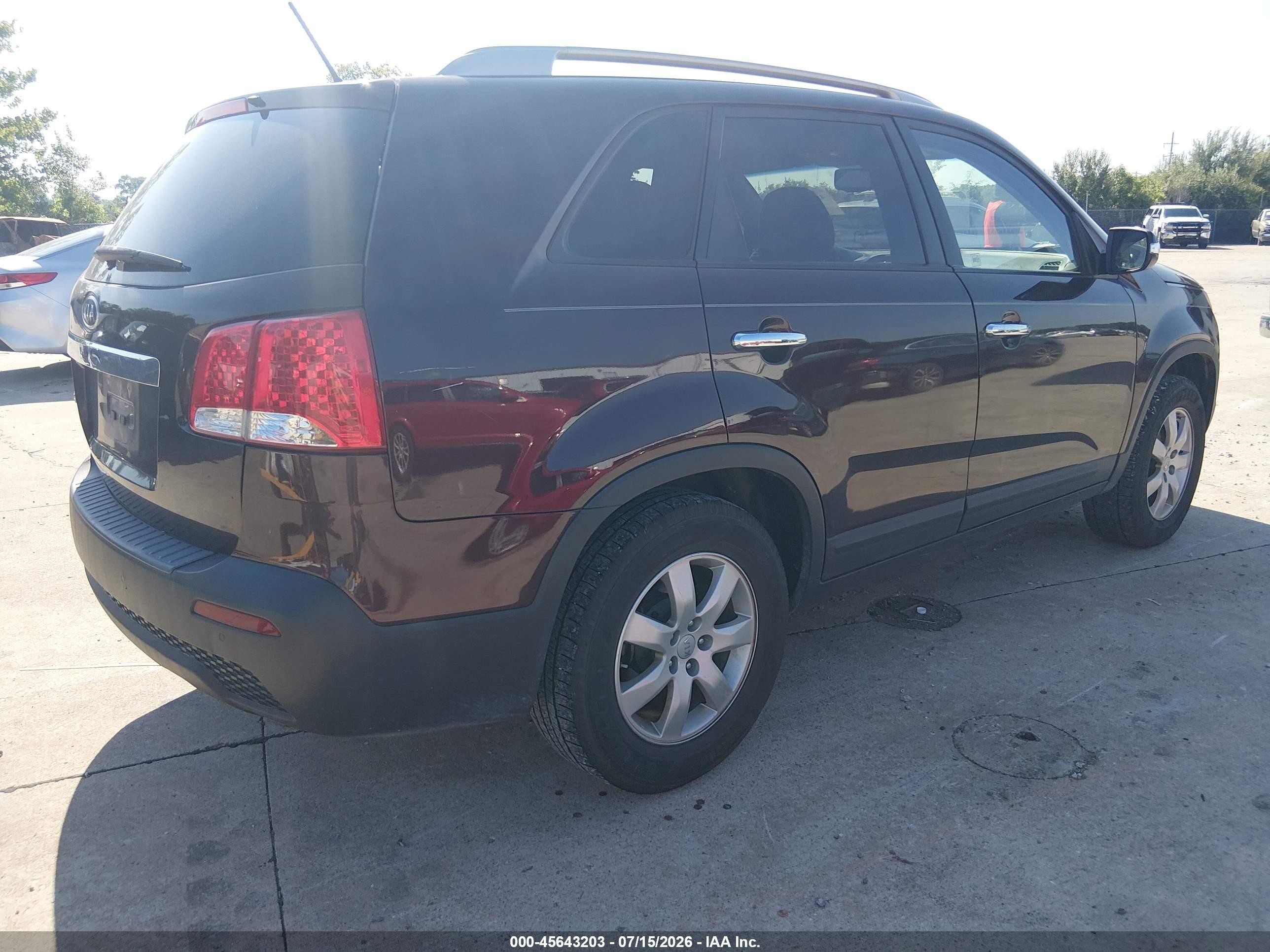 2012 Kia Sorento Lx Purple vin: 5XYKT3A67CG231335