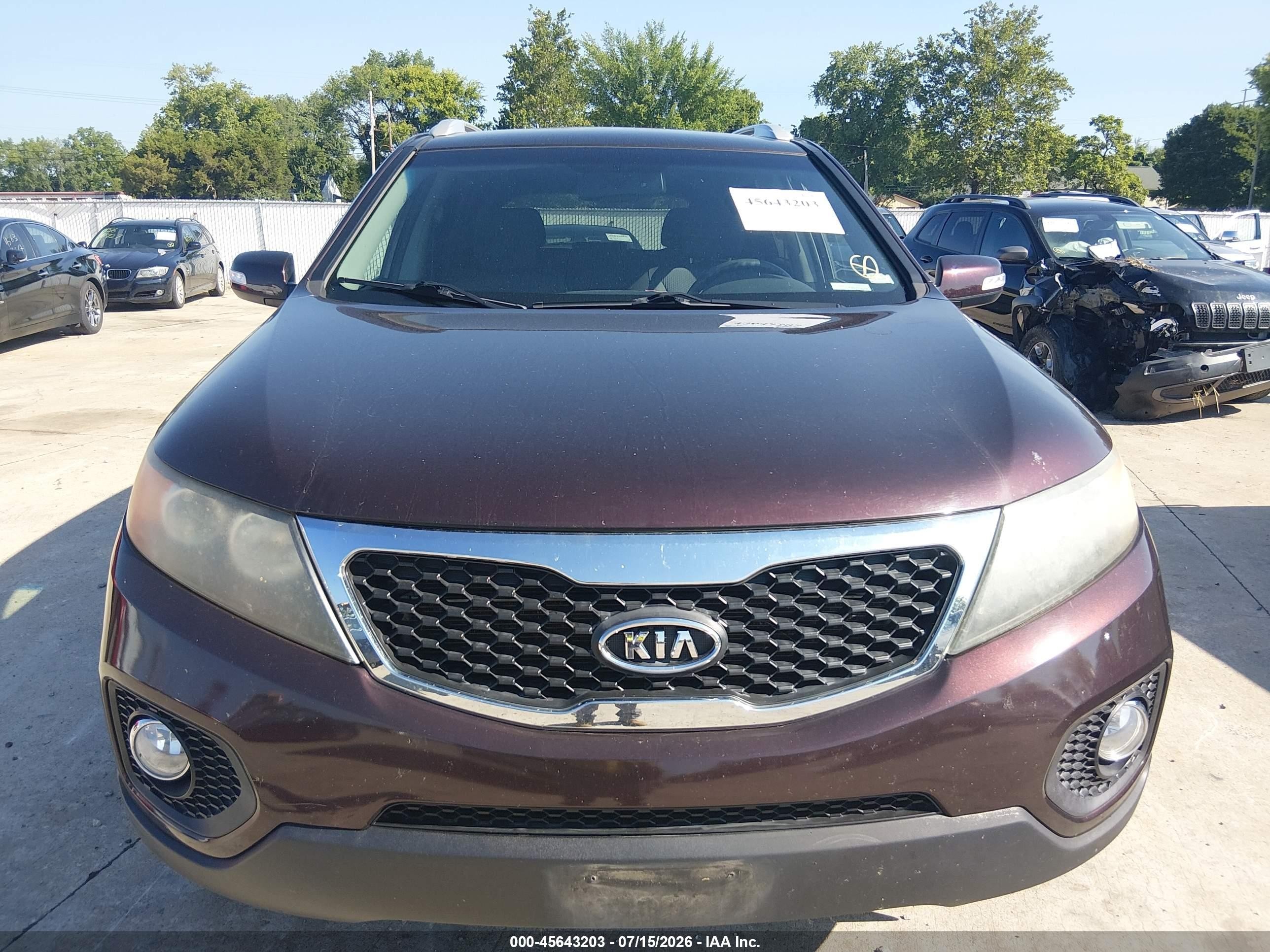 2012 Kia Sorento Lx Purple vin: 5XYKT3A67CG231335