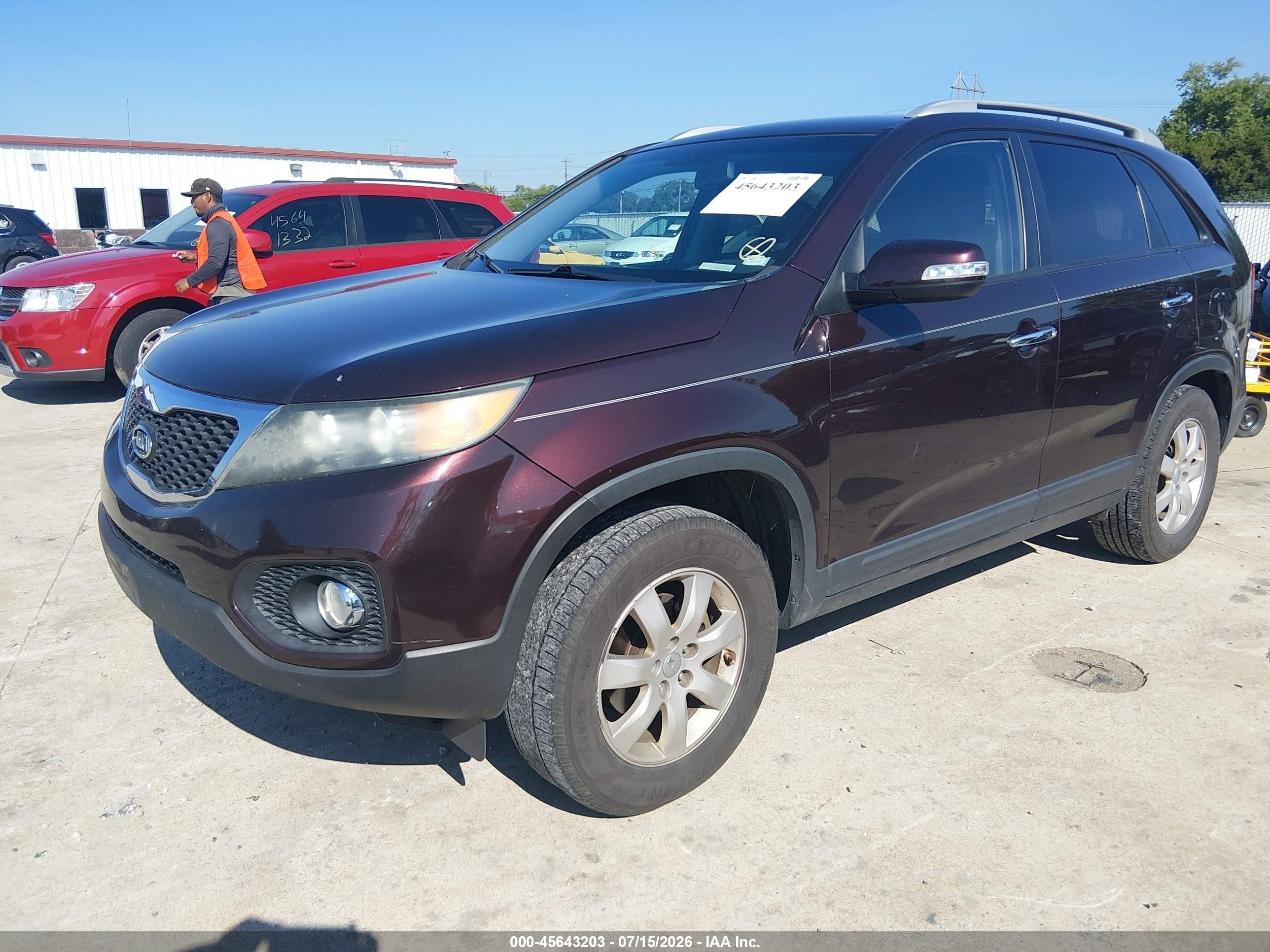 2012 Kia Sorento Lx Purple vin: 5XYKT3A67CG231335