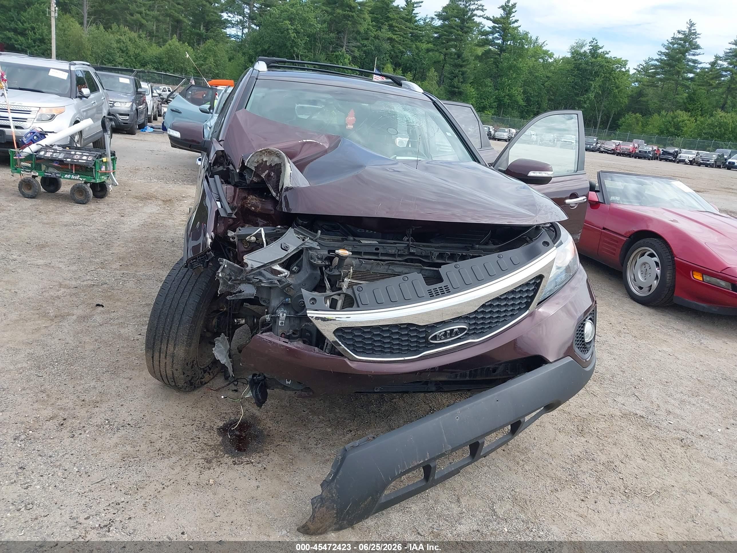 2012 Kia Sorento Lx Burgundy vin: 5XYKT3A67CG246384