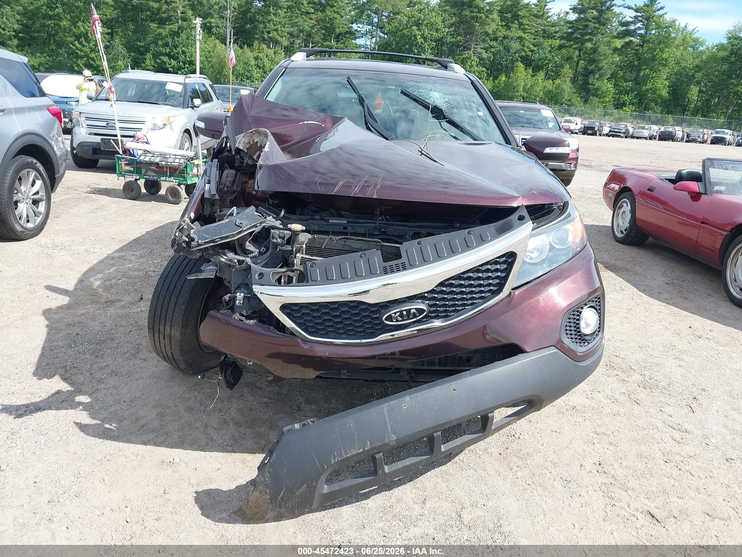 2012 Kia Sorento Lx Burgundy vin: 5XYKT3A67CG246384