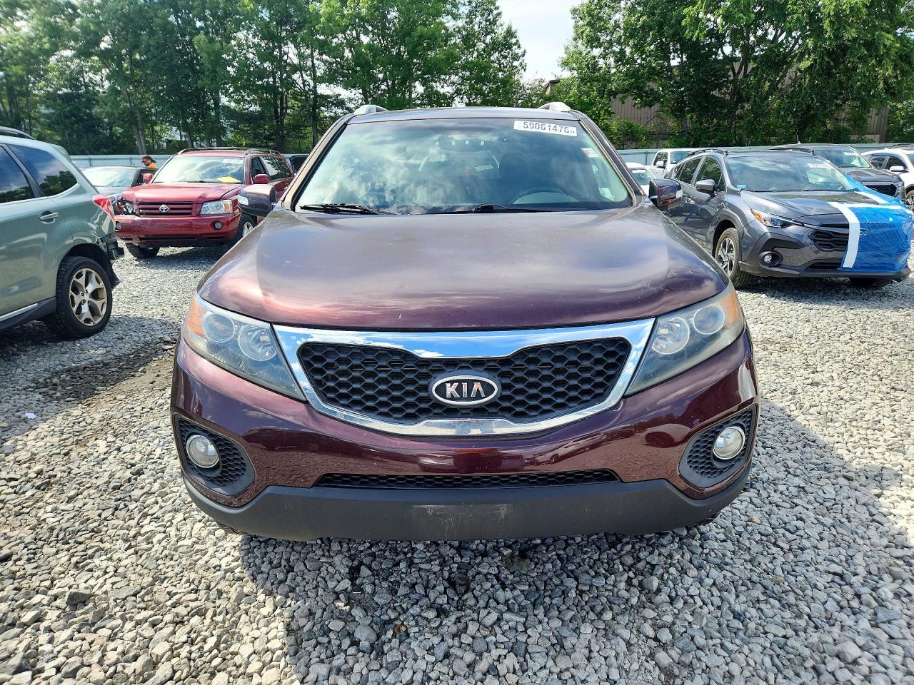 2012 Kia Sorento Lx Maroon vin: 5XYKT3A67CG260060