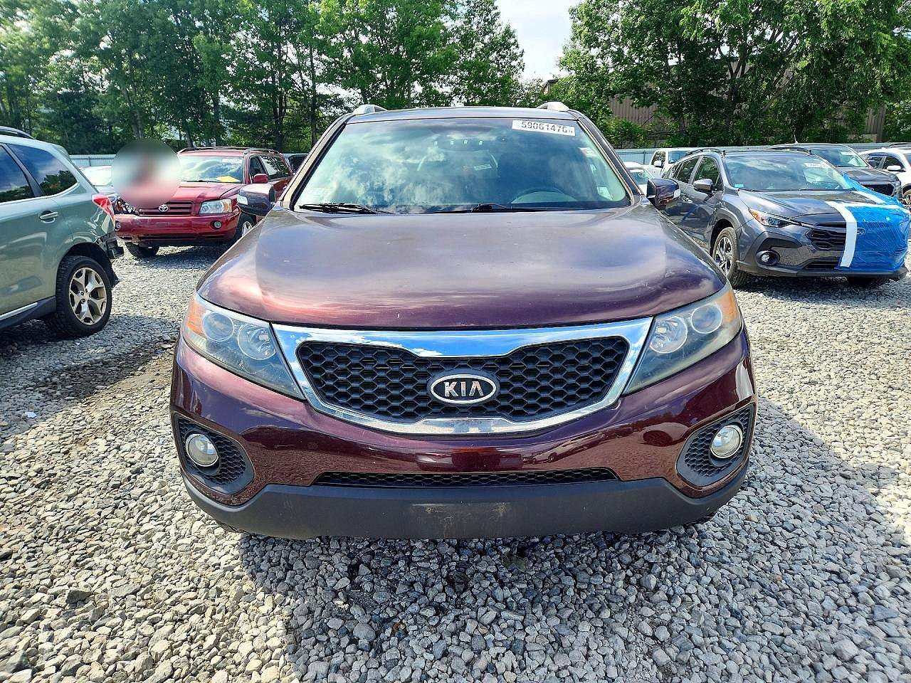 2012 Kia Sorento Lx Maroon vin: 5XYKT3A67CG260060